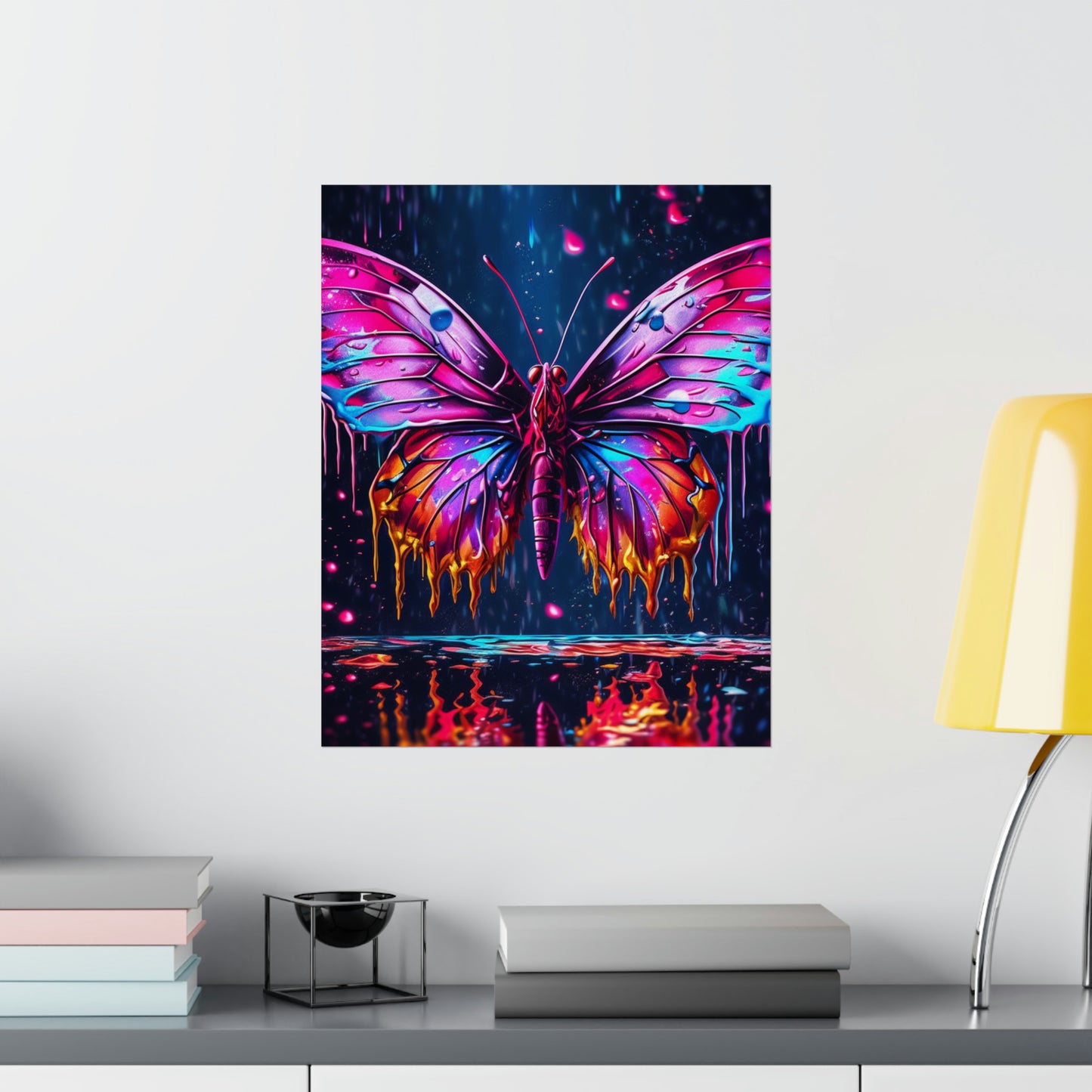 Premium Matte Vertical Posters Pink Butterfly Flair 2