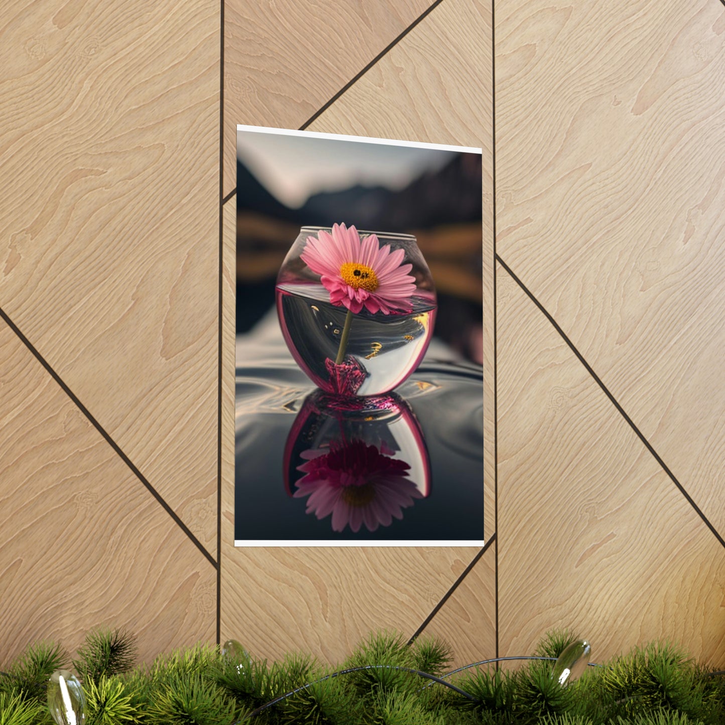 Premium Matte Vertical Posters Pink Daisy 1