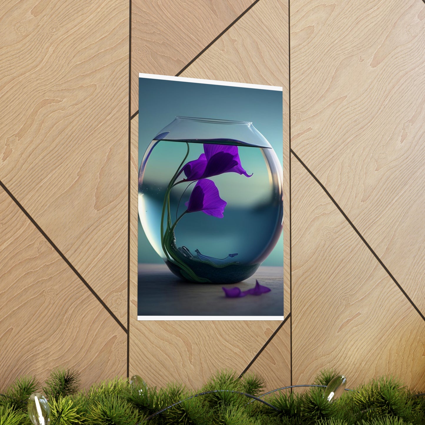 Premium Matte Vertical Posters Purple Sweet pea in a vase 2