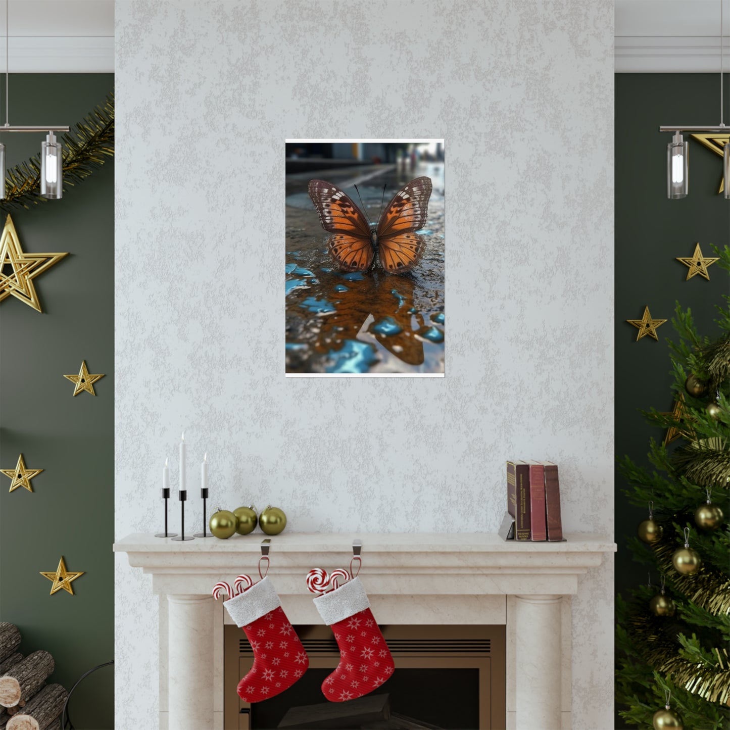 Premium Matte Vertical Posters Water Butterfly Street 2