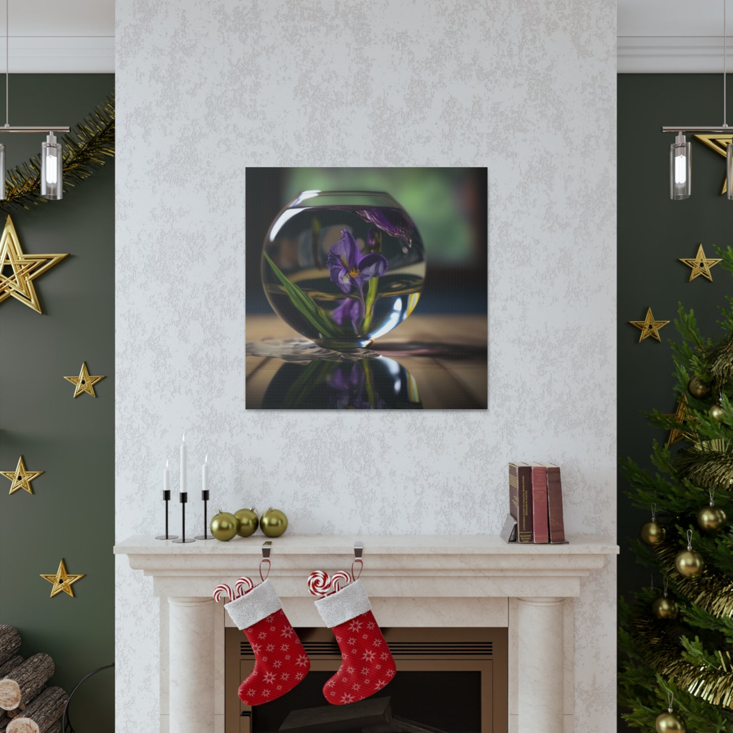 Canvas Gallery Wraps Purple Iris in a vase 1