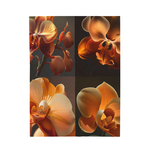 Velveteen Plush Blanket Orange Orchid 5