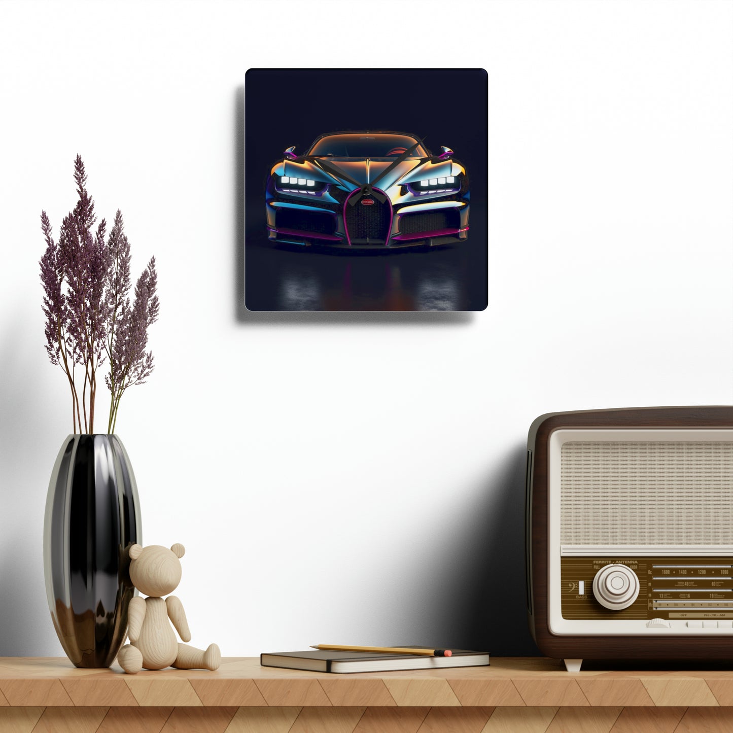 Acrylic Wall Clock Hyper Bugatti Chiron 1