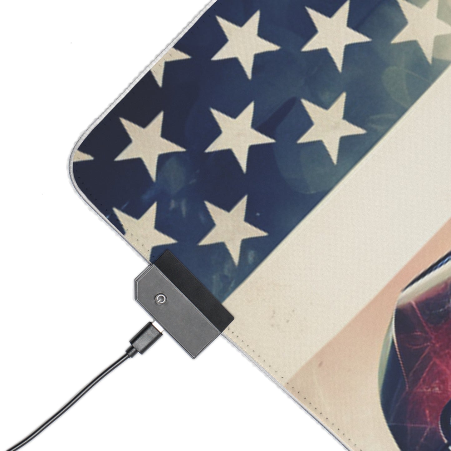 LED Gaming Mouse Pad Abstract American Flag Background Bugatti 1