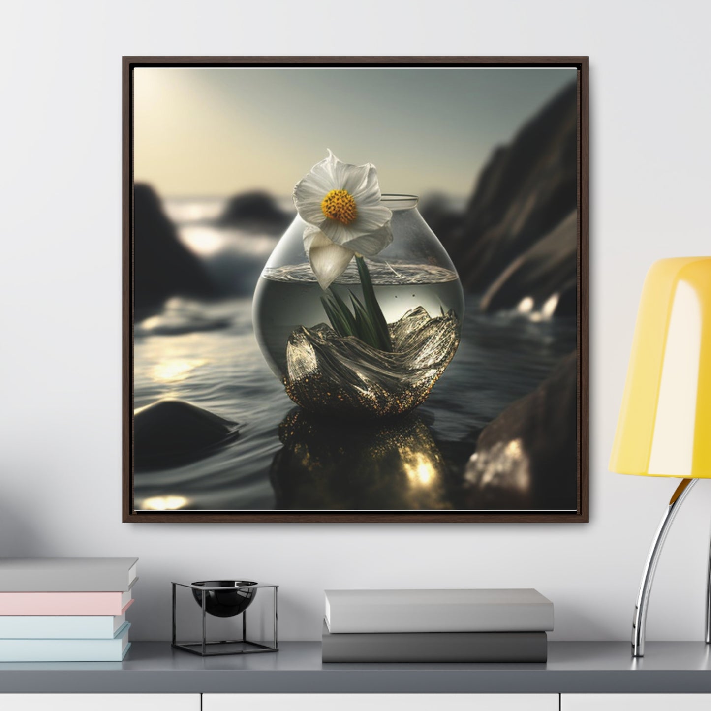 Gallery Canvas Wraps, Square Frame Daffodil 1