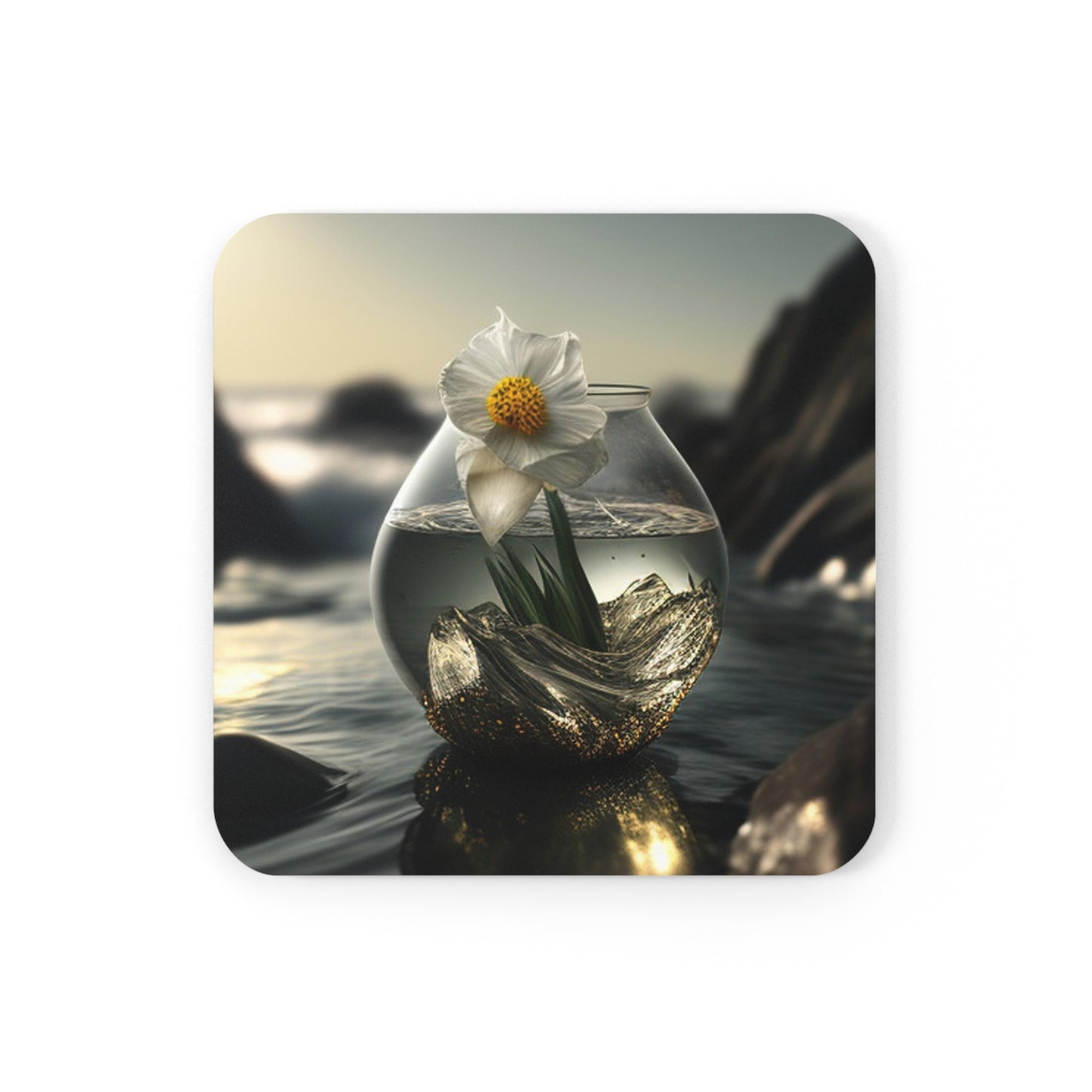 Corkwood Coaster Set Daffodil 1