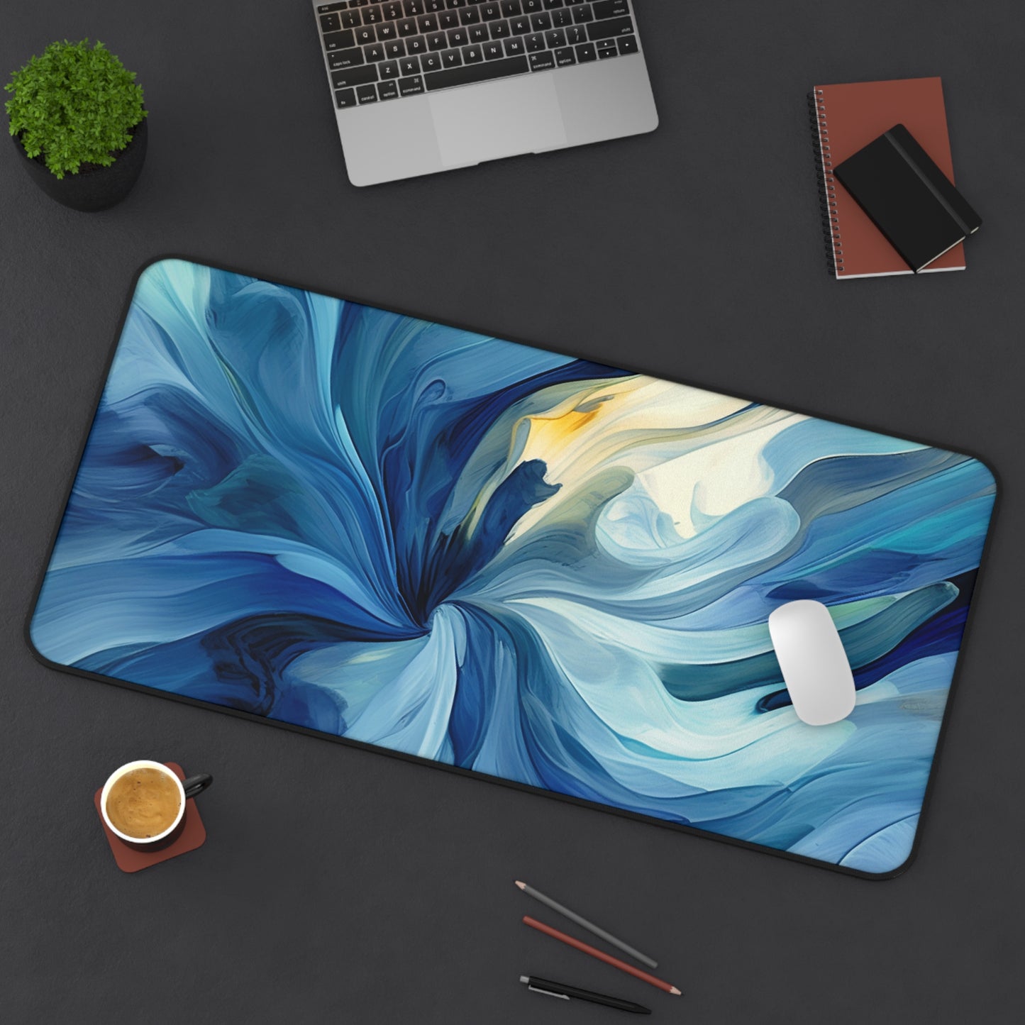 Desk Mat Blue Tluip Abstract 4