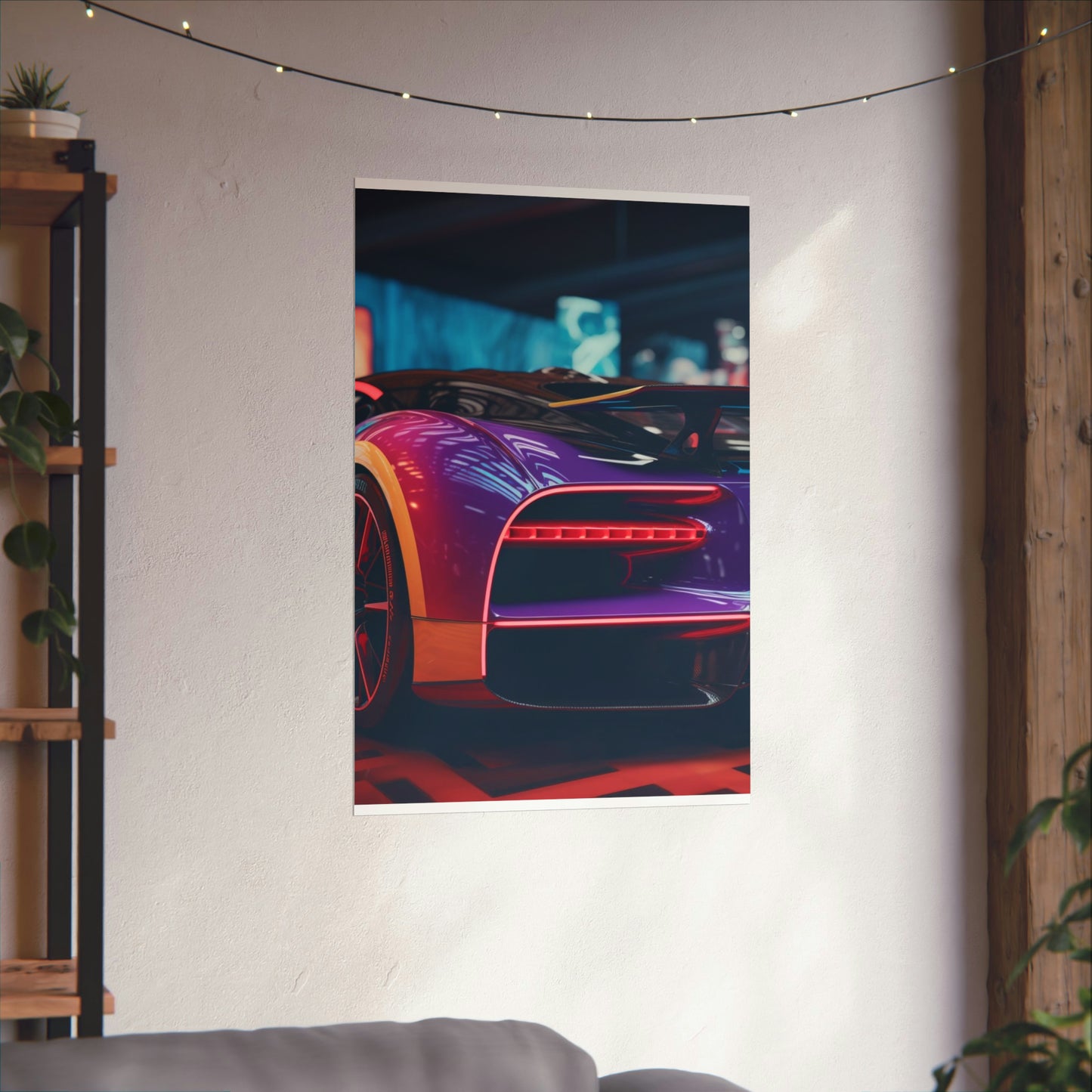 Premium Matte Vertical Posters Hyper Bugatti Neon Chiron 3