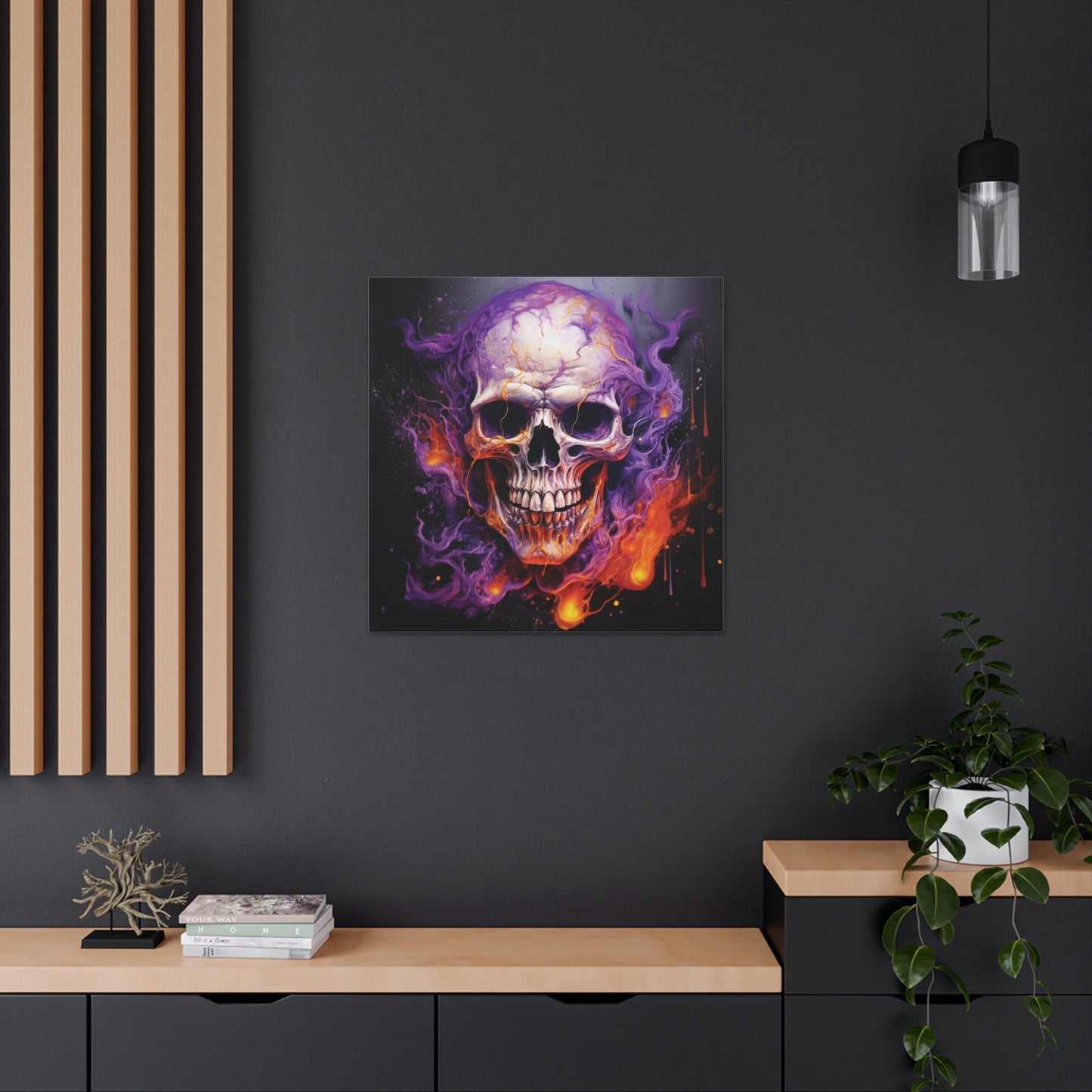 Canvas Gallery Wraps Skull Flames 2