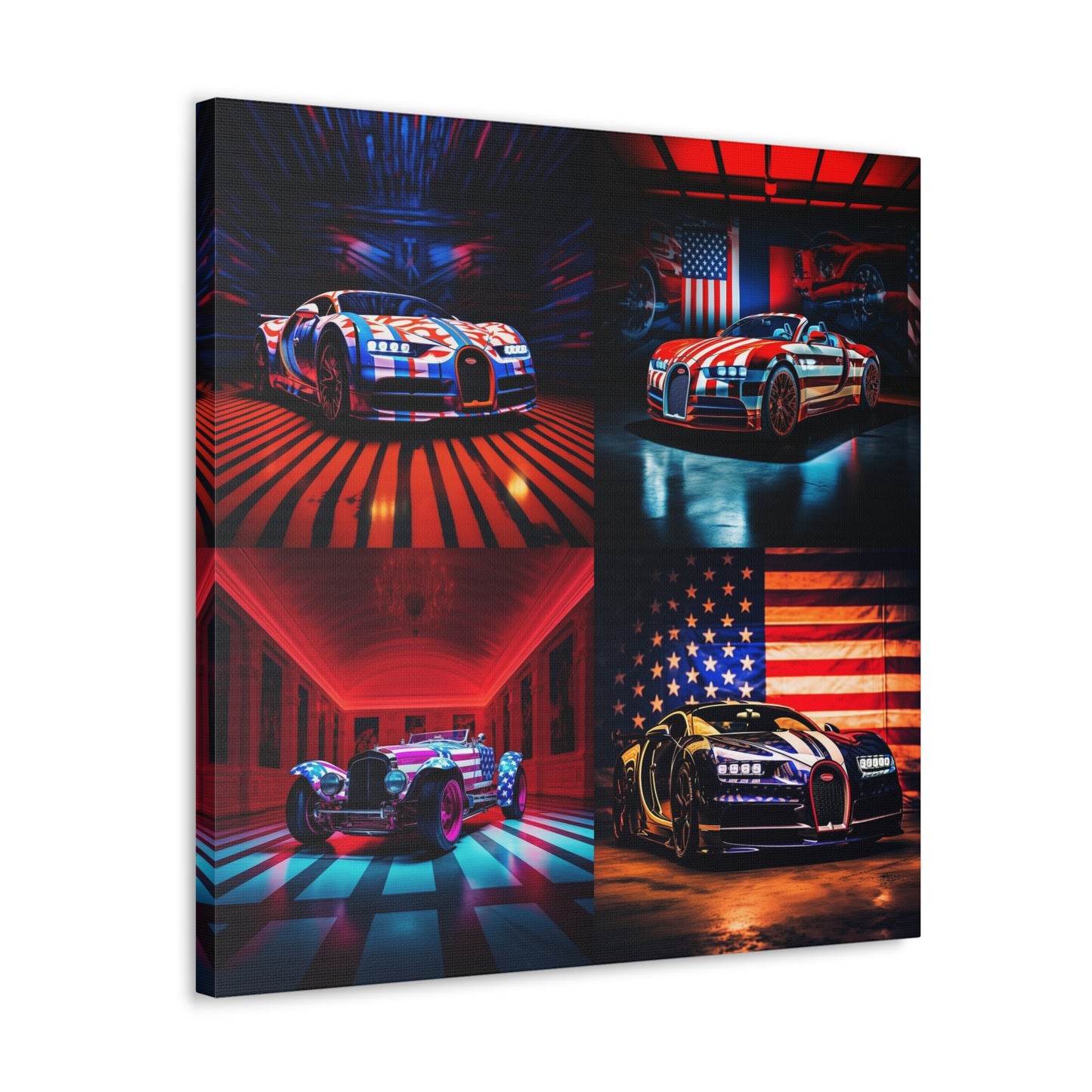 Canvas Gallery Wraps Macro Bugatti American Flag 5