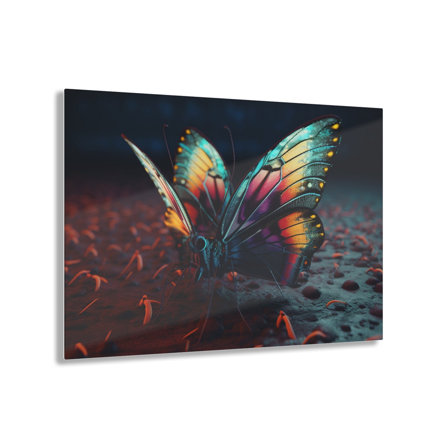 Acrylic Prints Hyper Colorful Butterfly Macro 1