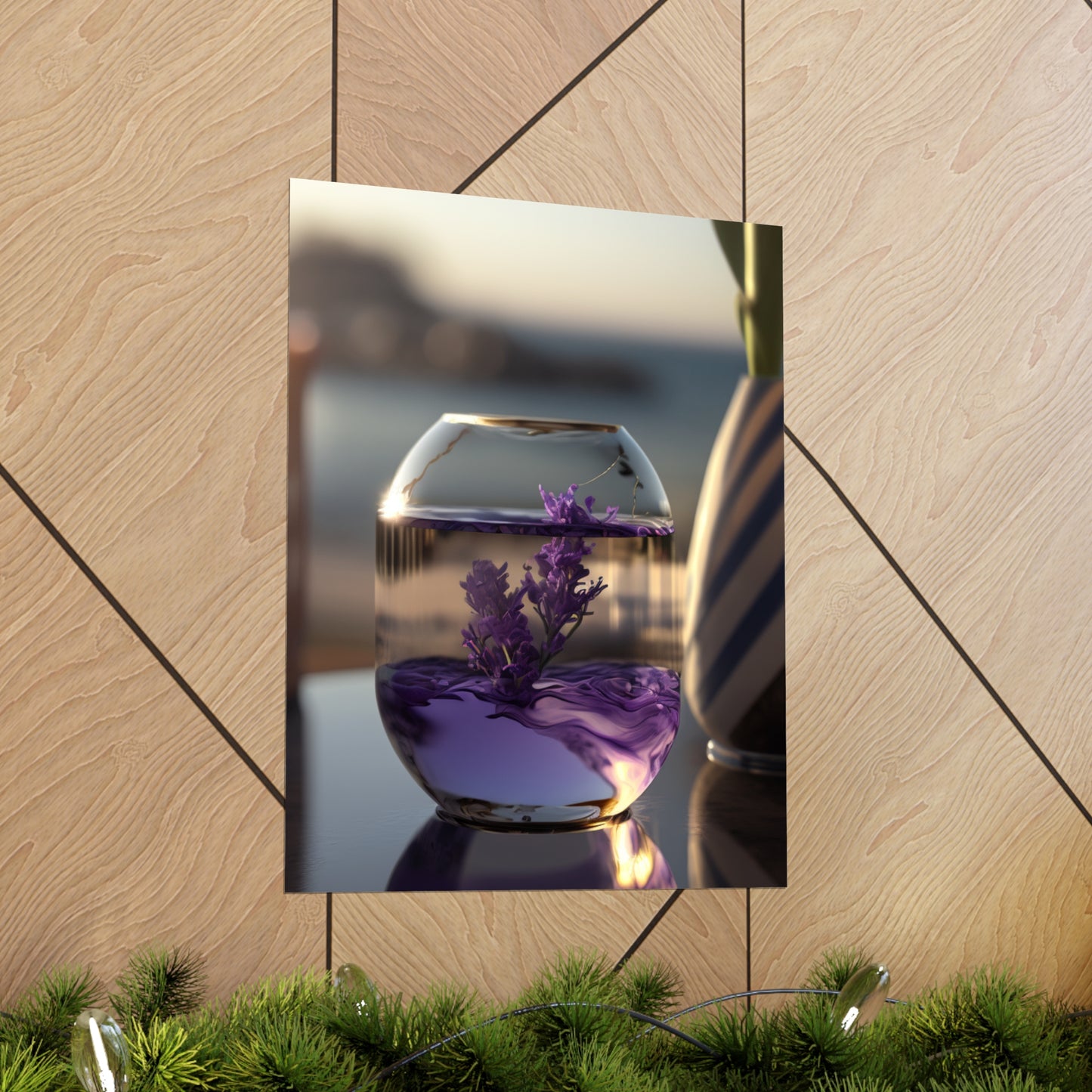 Premium Matte Vertical Posters Lavender in a vase 1