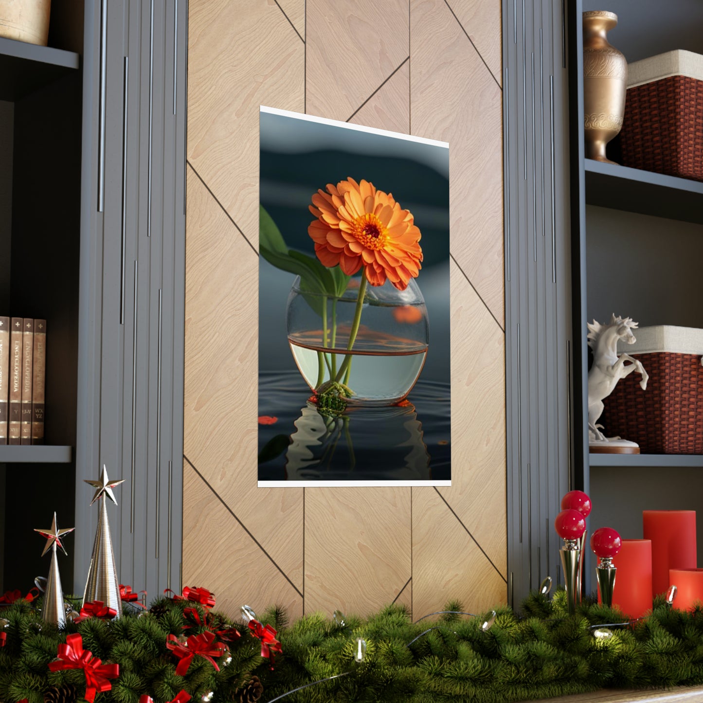 Premium Matte Vertical Posters Orange Zinnia 2