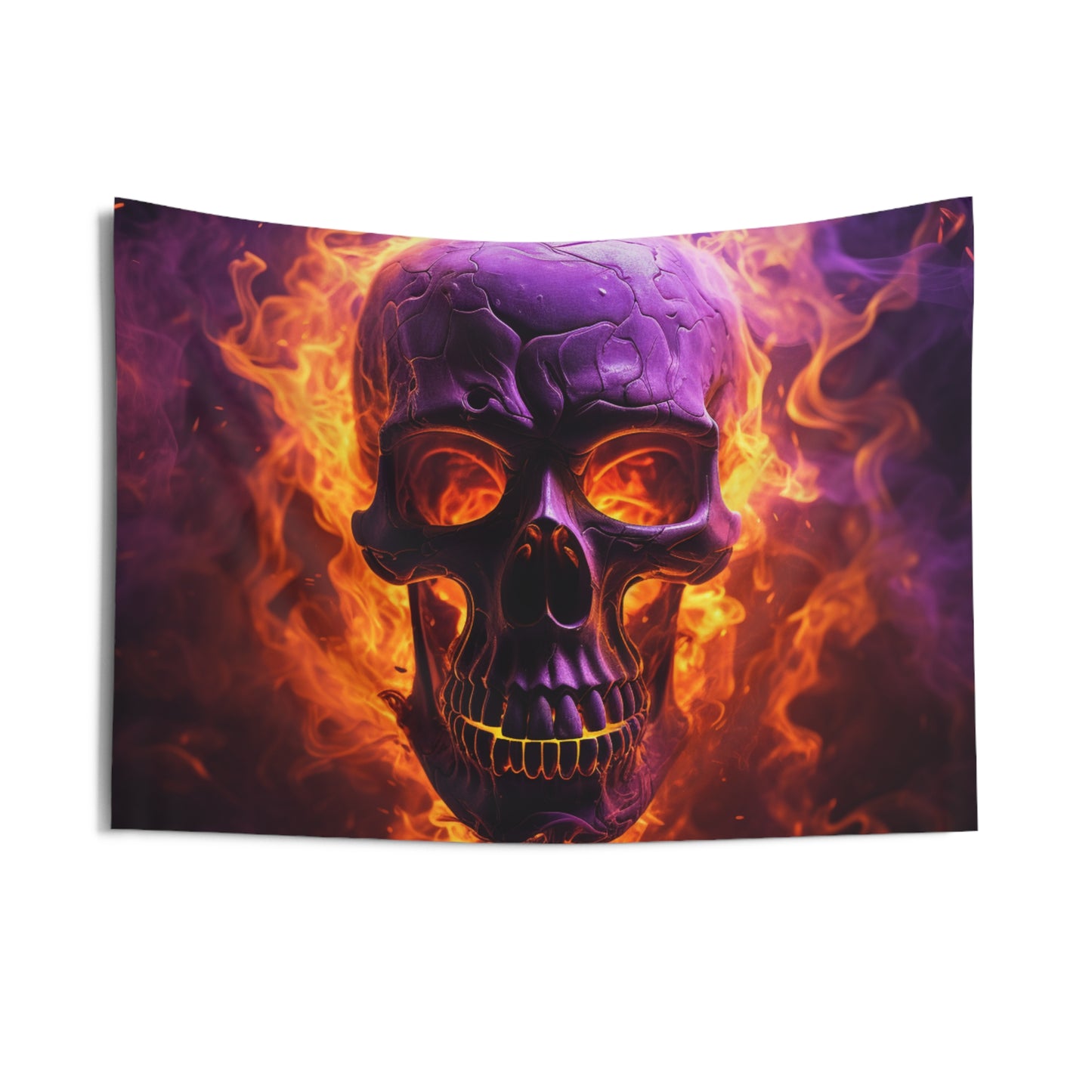 Indoor Wall Tapestries Skull Flames 3