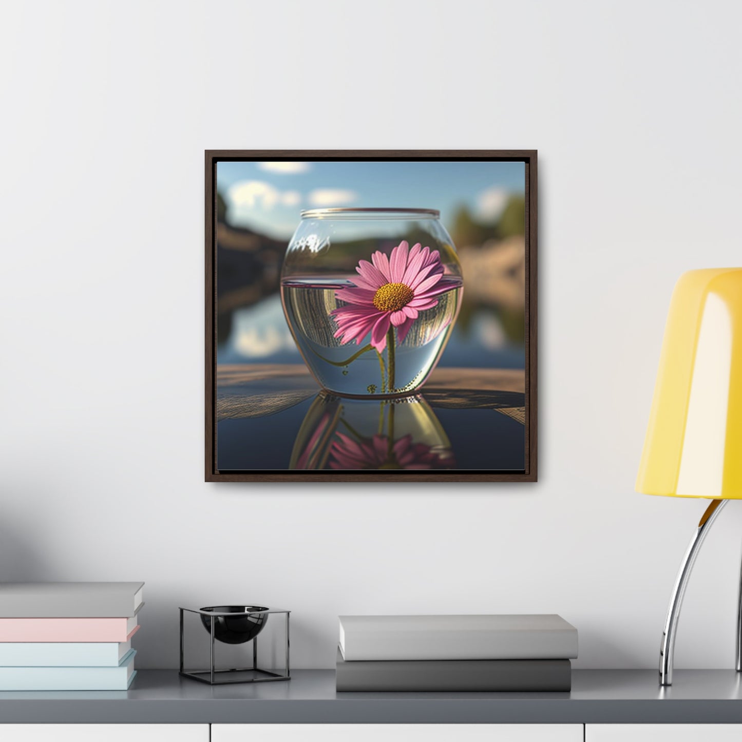 Gallery Canvas Wraps, Square Frame Pink Daisy 3