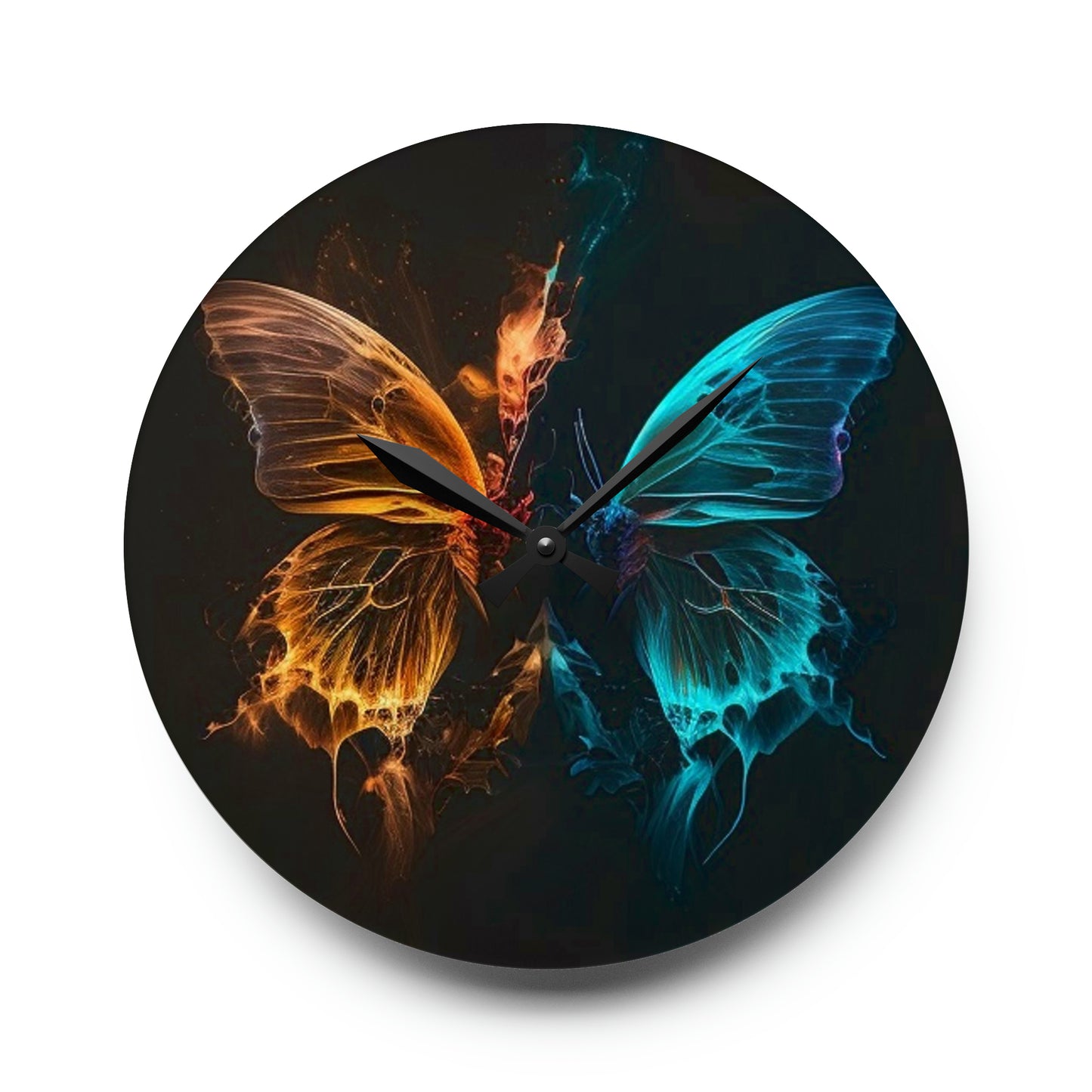 Acrylic Wall Clock Neon Glo Butterfly 4