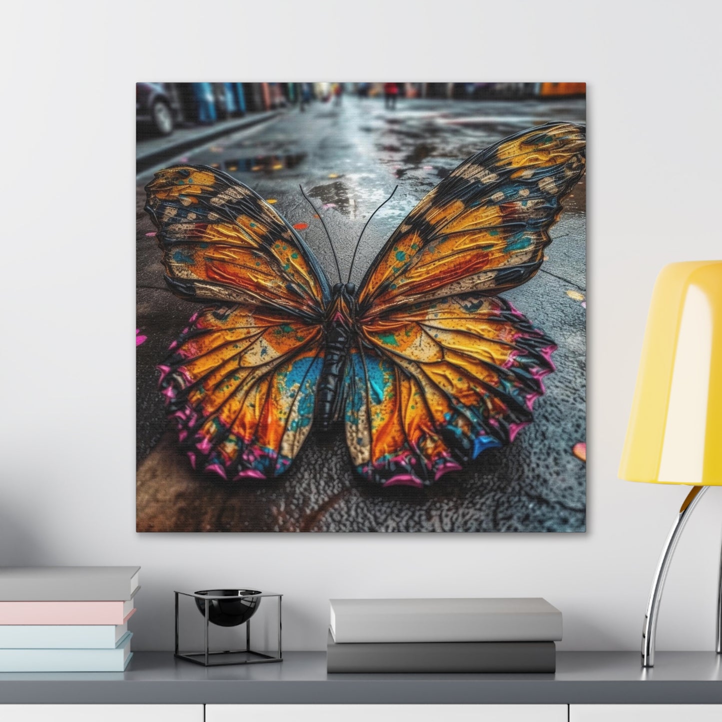 Canvas Gallery Wraps Liquid Street Butterfly 1