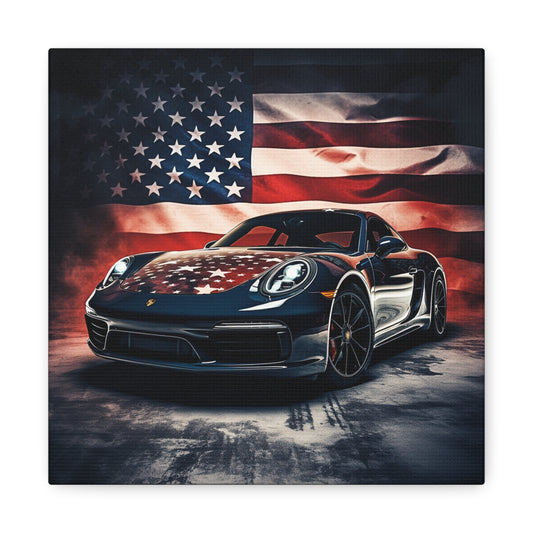 Canvas Gallery Wraps Abstract American Flag Background Porsche 2