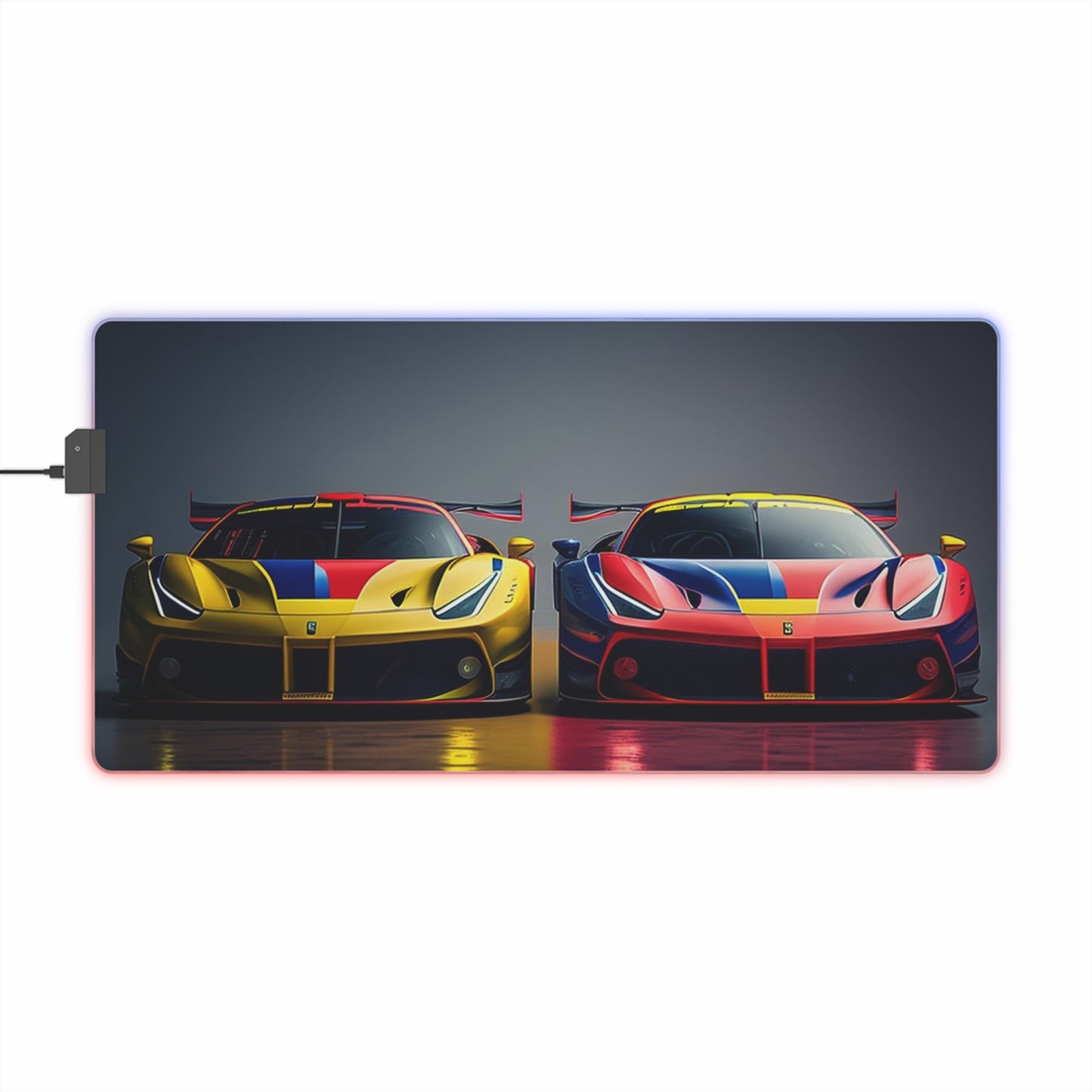 LED Gaming Mouse Pad Ferrari Red Blue 1