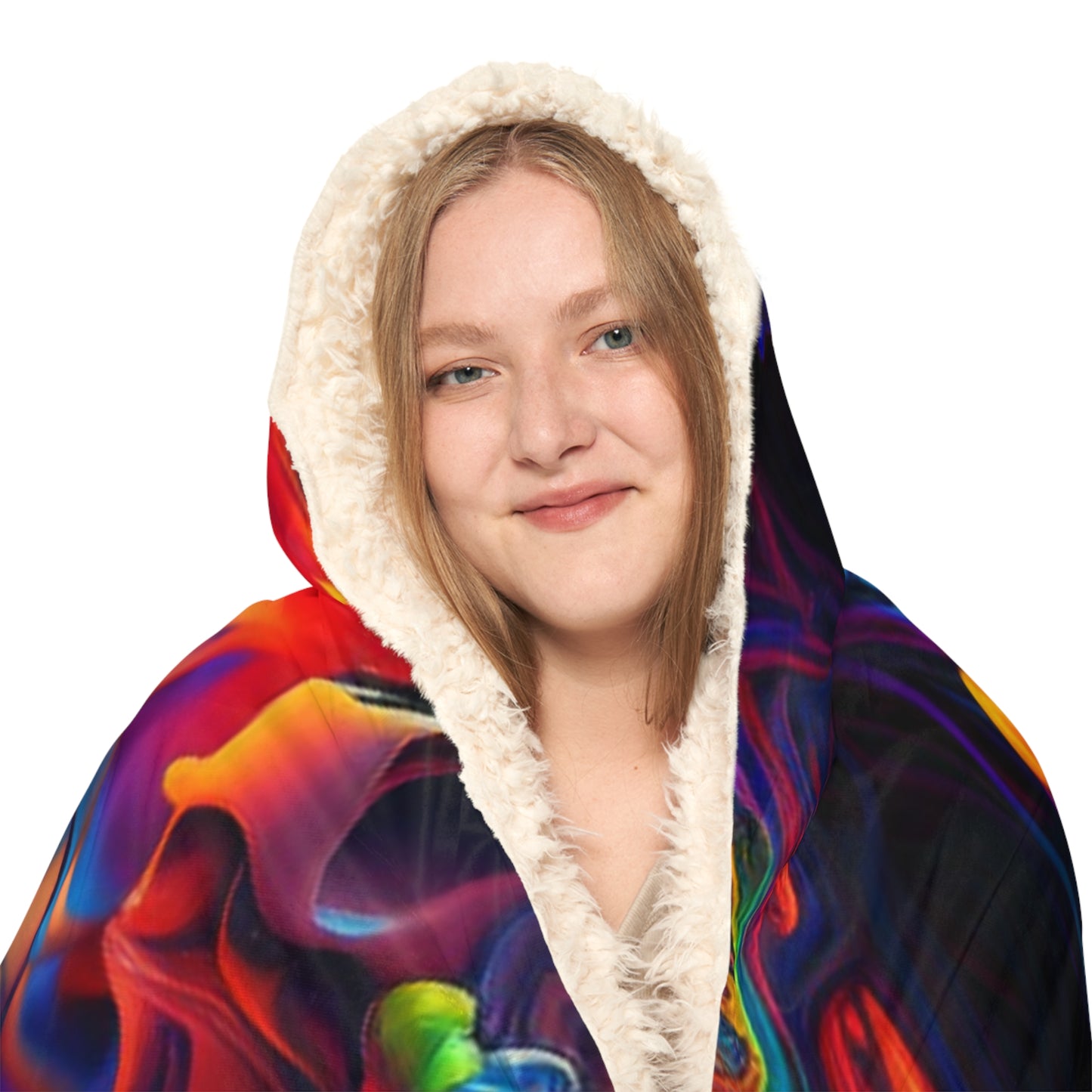 Snuggle Hooded Blanket Florescent Skull Death 5