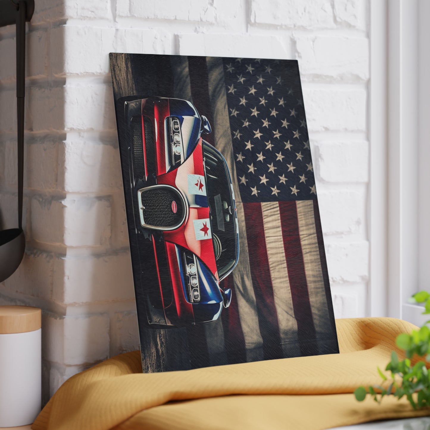 Glass Cutting Board Bugatti American Flag 3