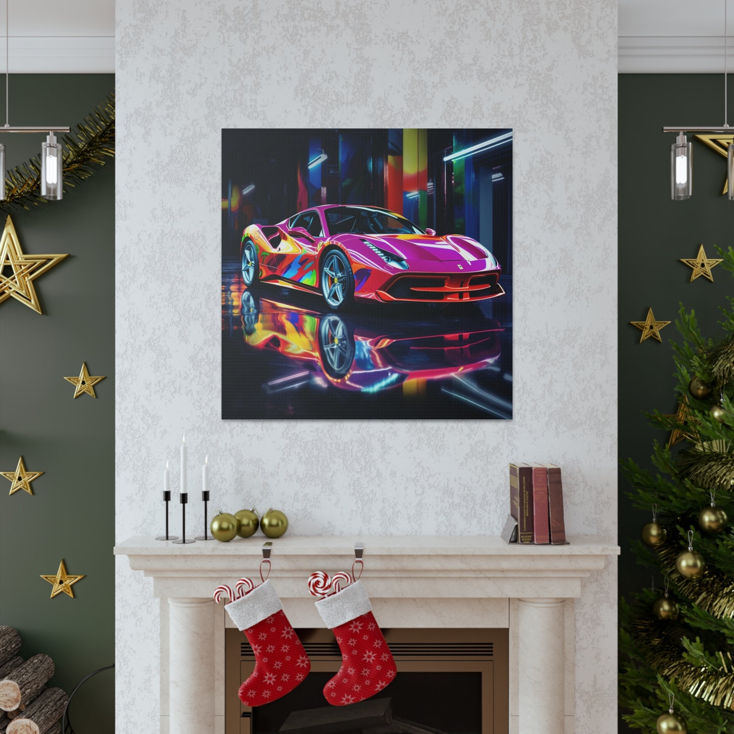 Canvas Gallery Wraps Pink Macro Ferrari 1