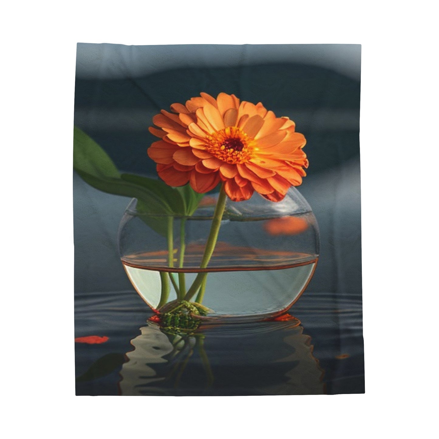 Velveteen Plush Blanket Orange Zinnia 2