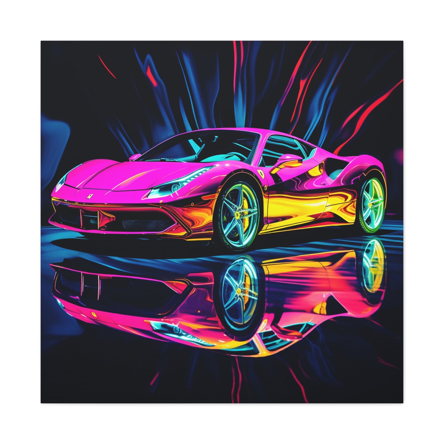 Canvas Gallery Wraps Pink Macro Ferrari 3