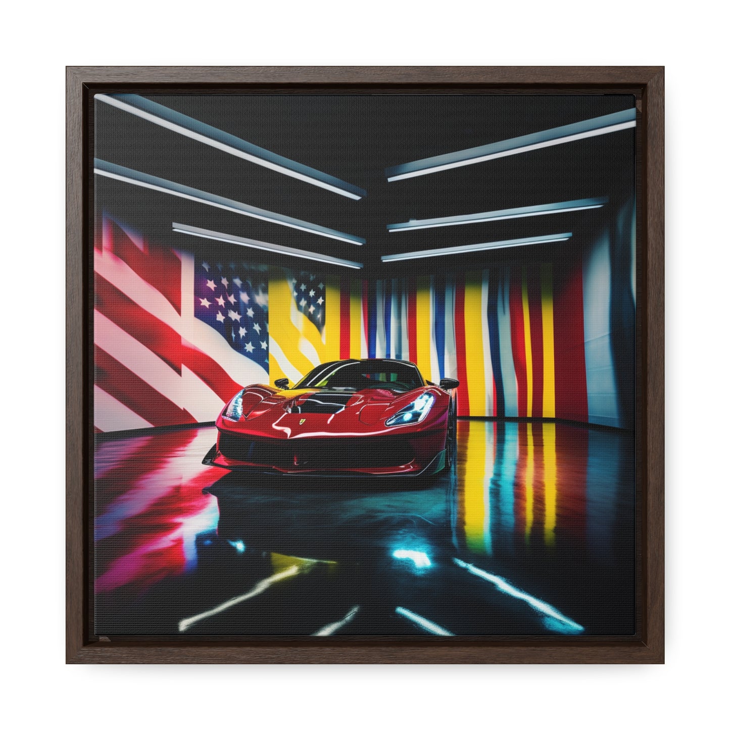 Gallery Canvas Wraps, Square Frame Macro Flag Ferrari 2