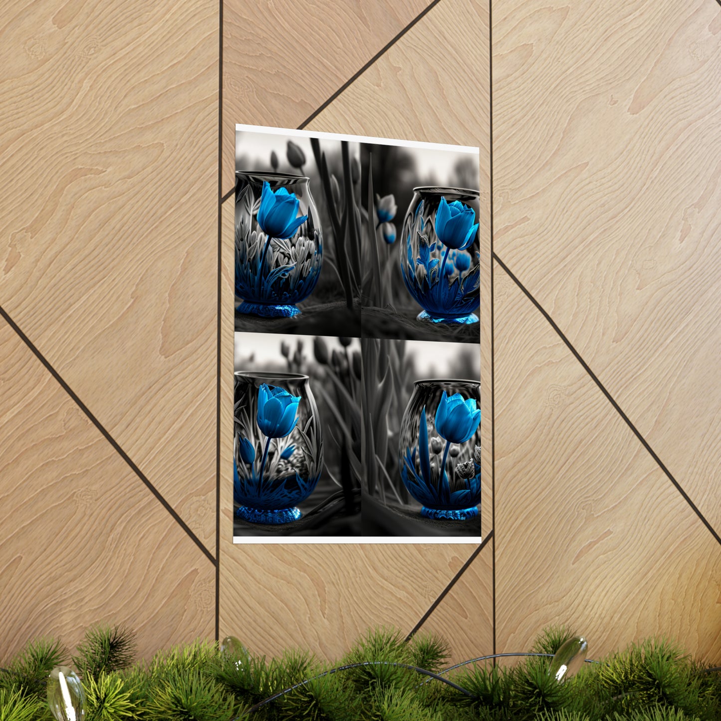 Premium Matte Vertical Posters Tulip Blue 5