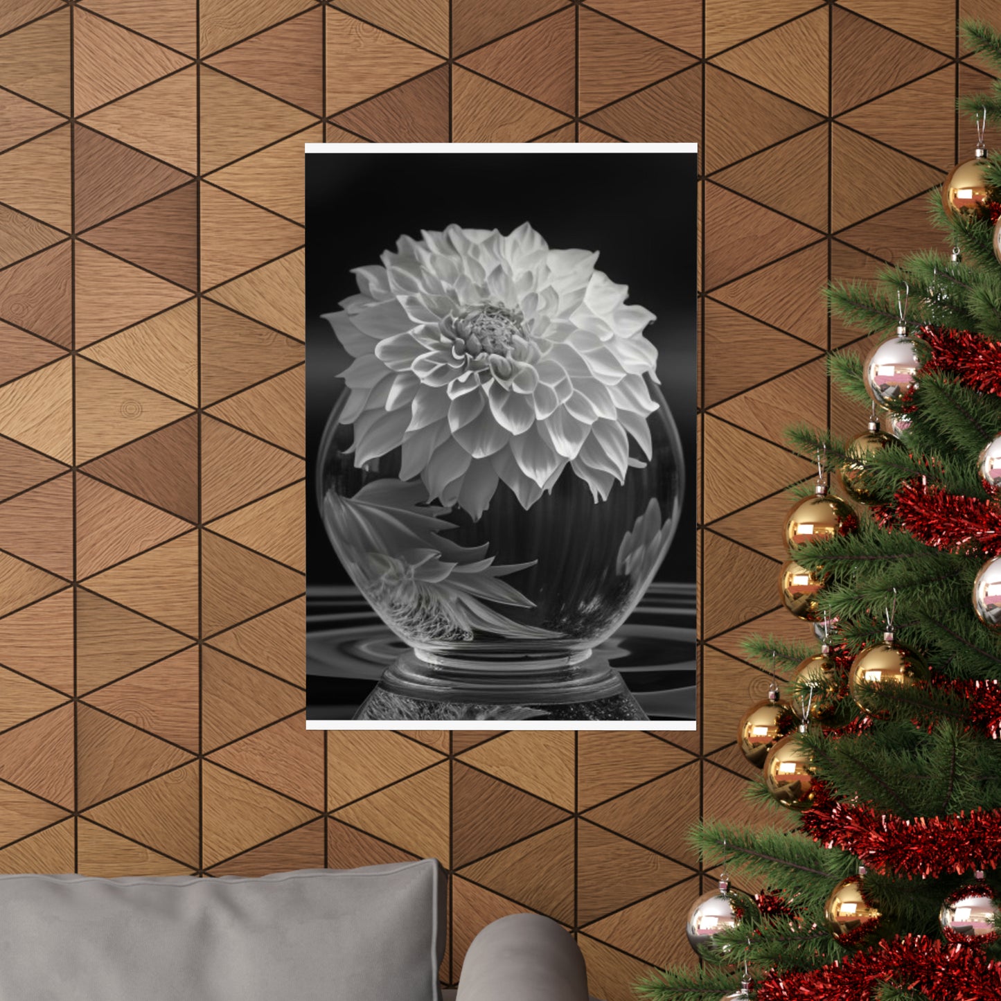 Premium Matte Vertical Posters White Dahlia 1