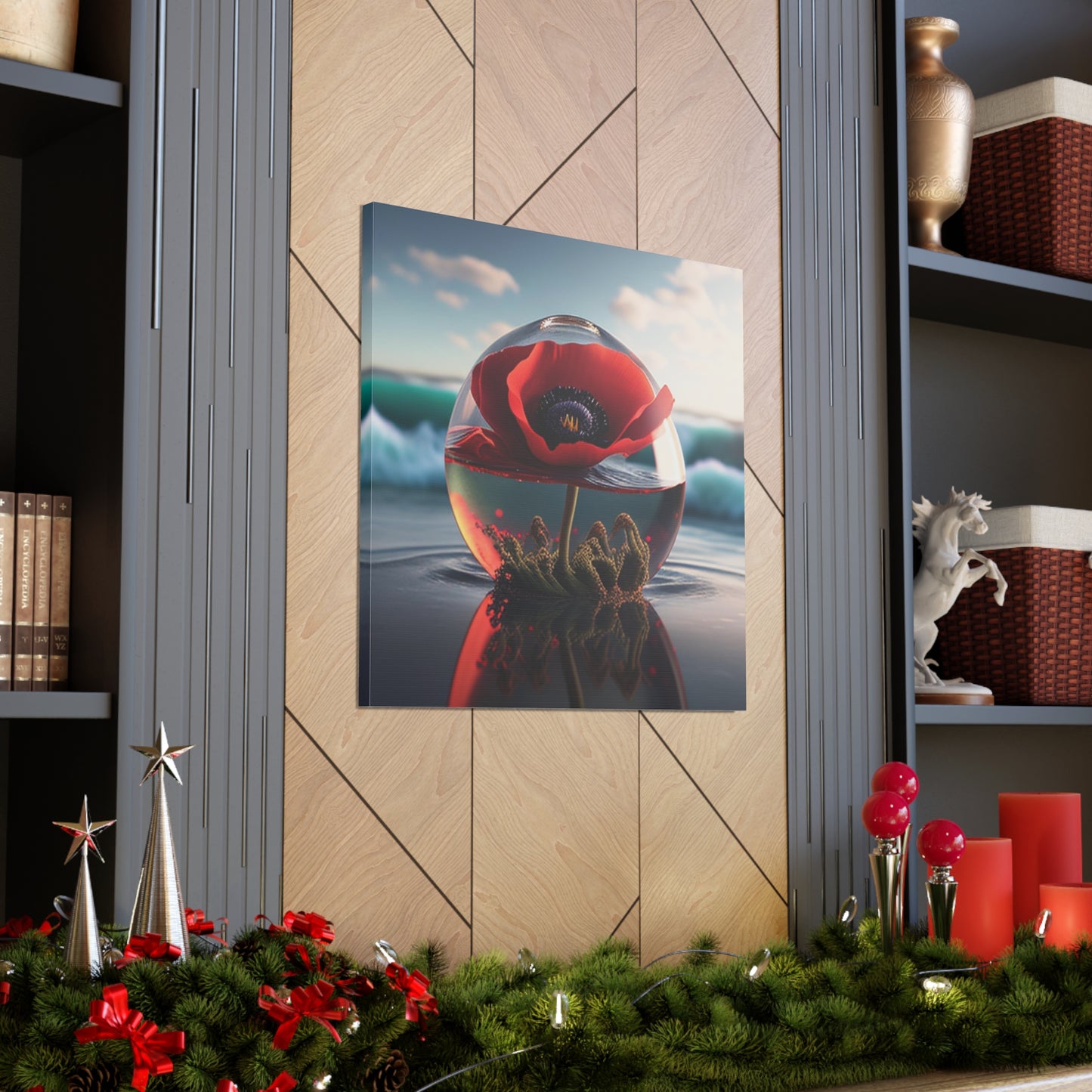 Canvas Gallery Wraps Red Anemone in a Vase 4