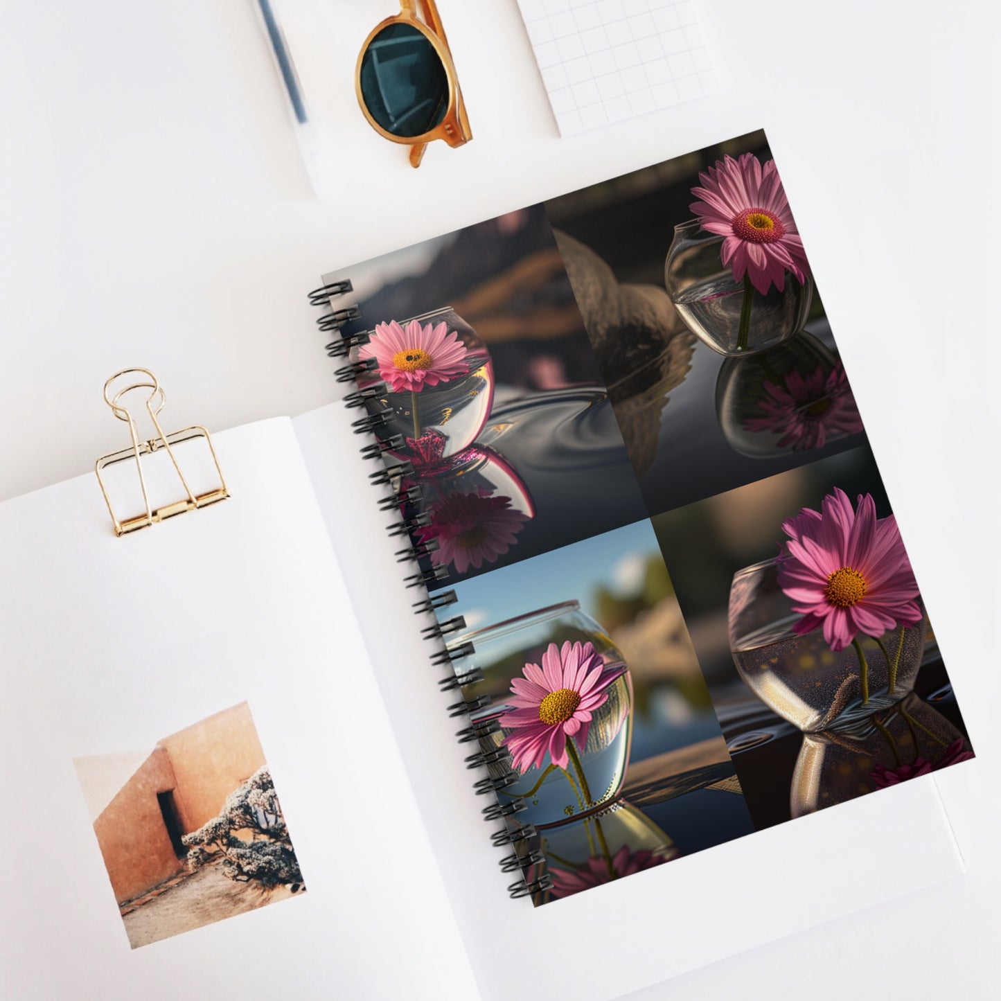Spiral Notebook - Ruled Line Pink Daisy 5