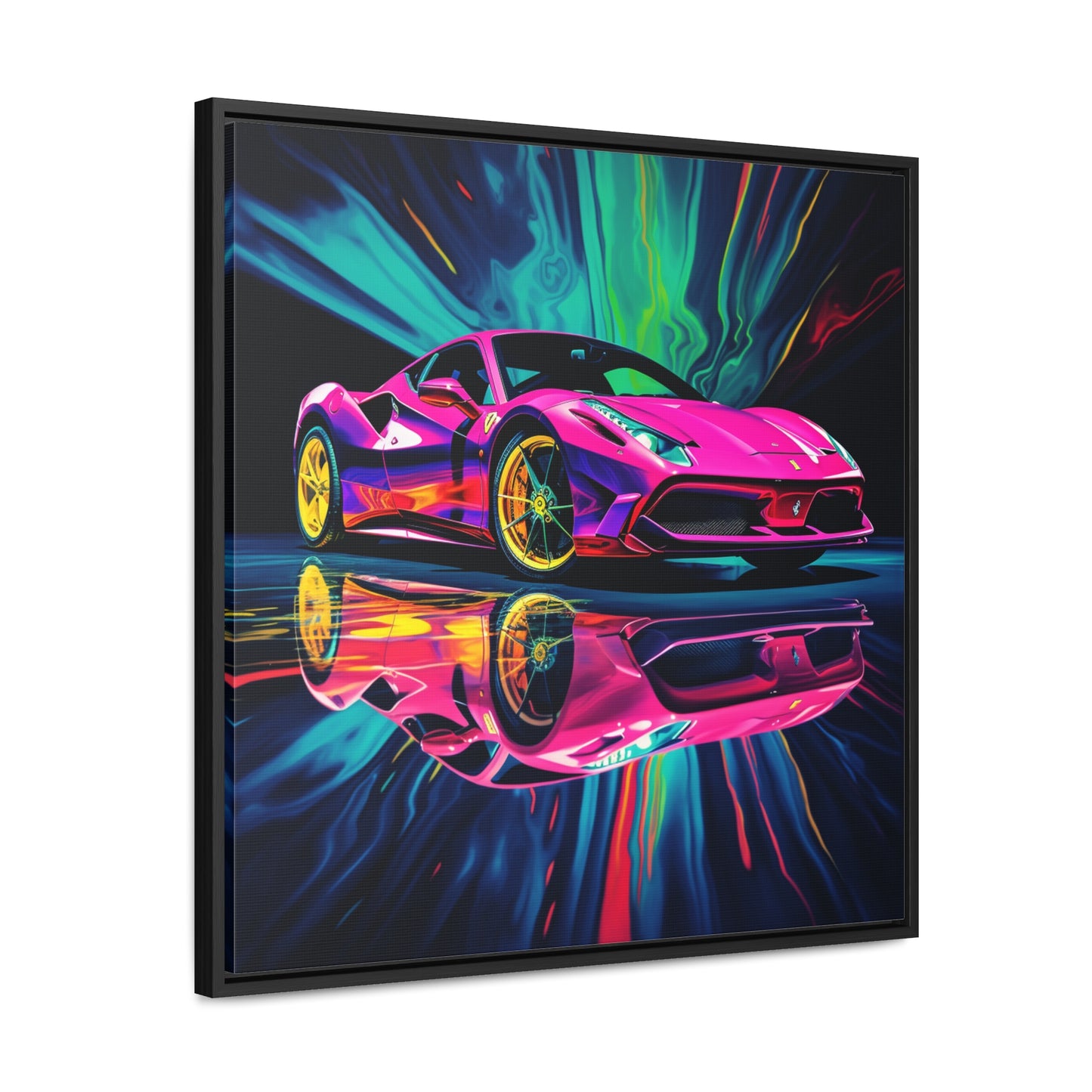 Gallery Canvas Wraps, Square Frame Pink Ferrari Macro 4