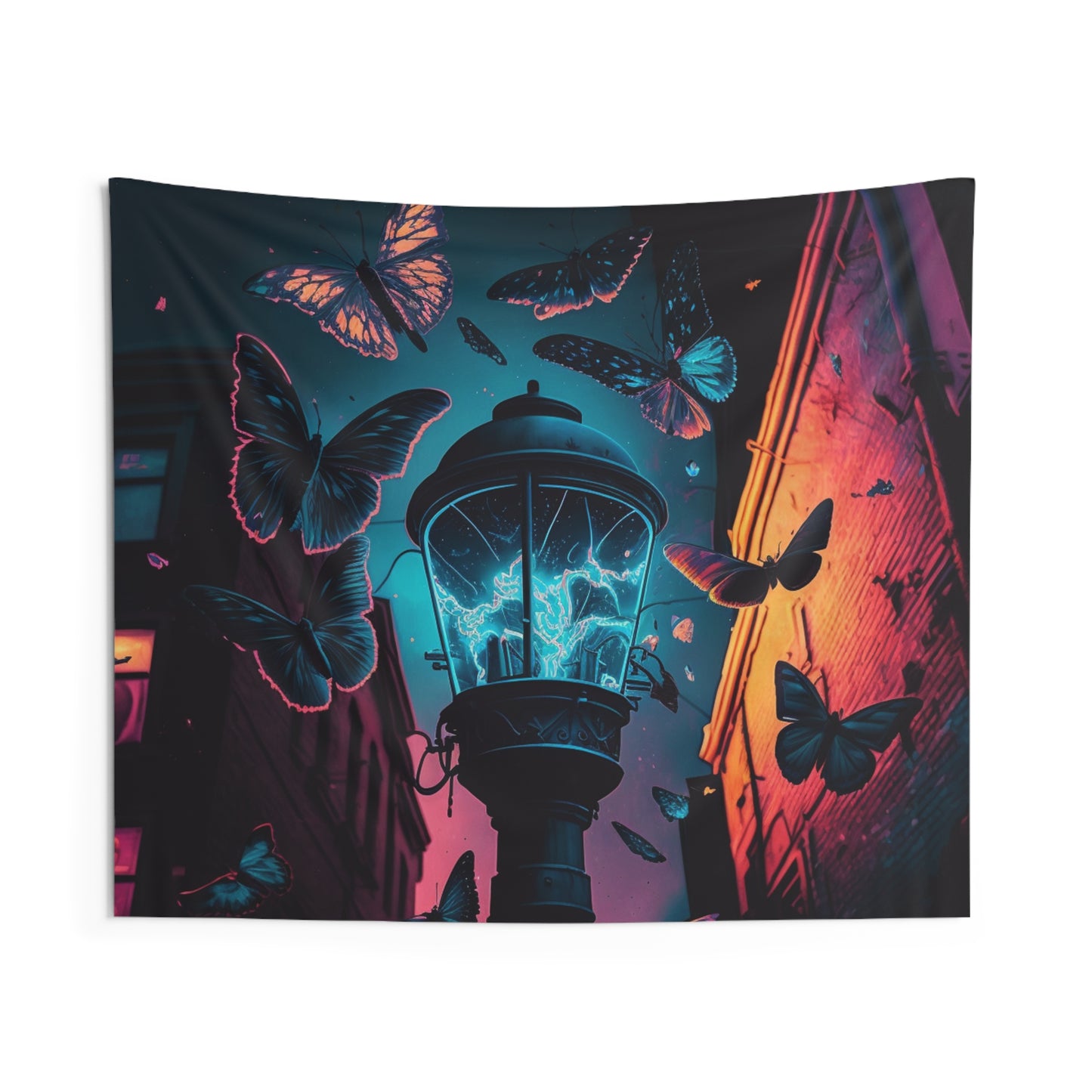Indoor Wall Tapestries Street Light Butterfly 2