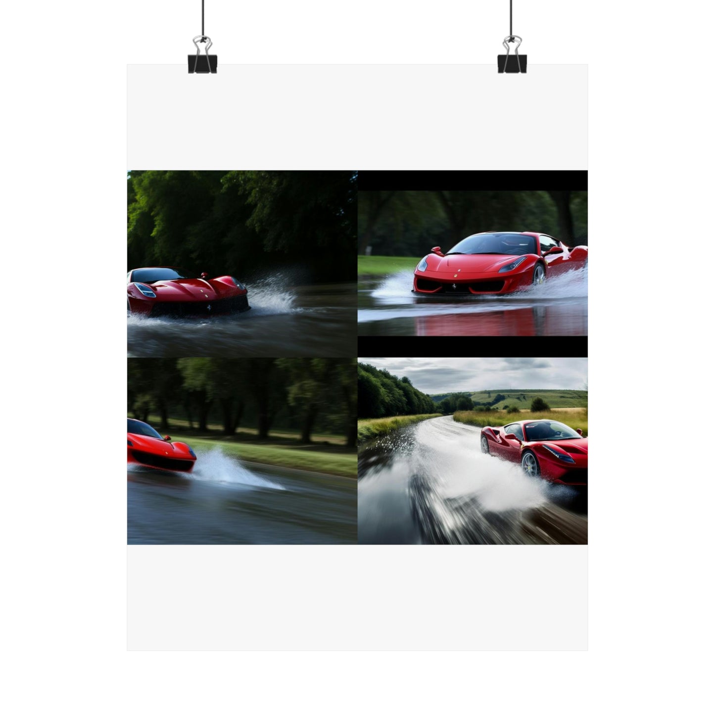 Premium Matte Vertical Posters Water Ferrari Splash 5