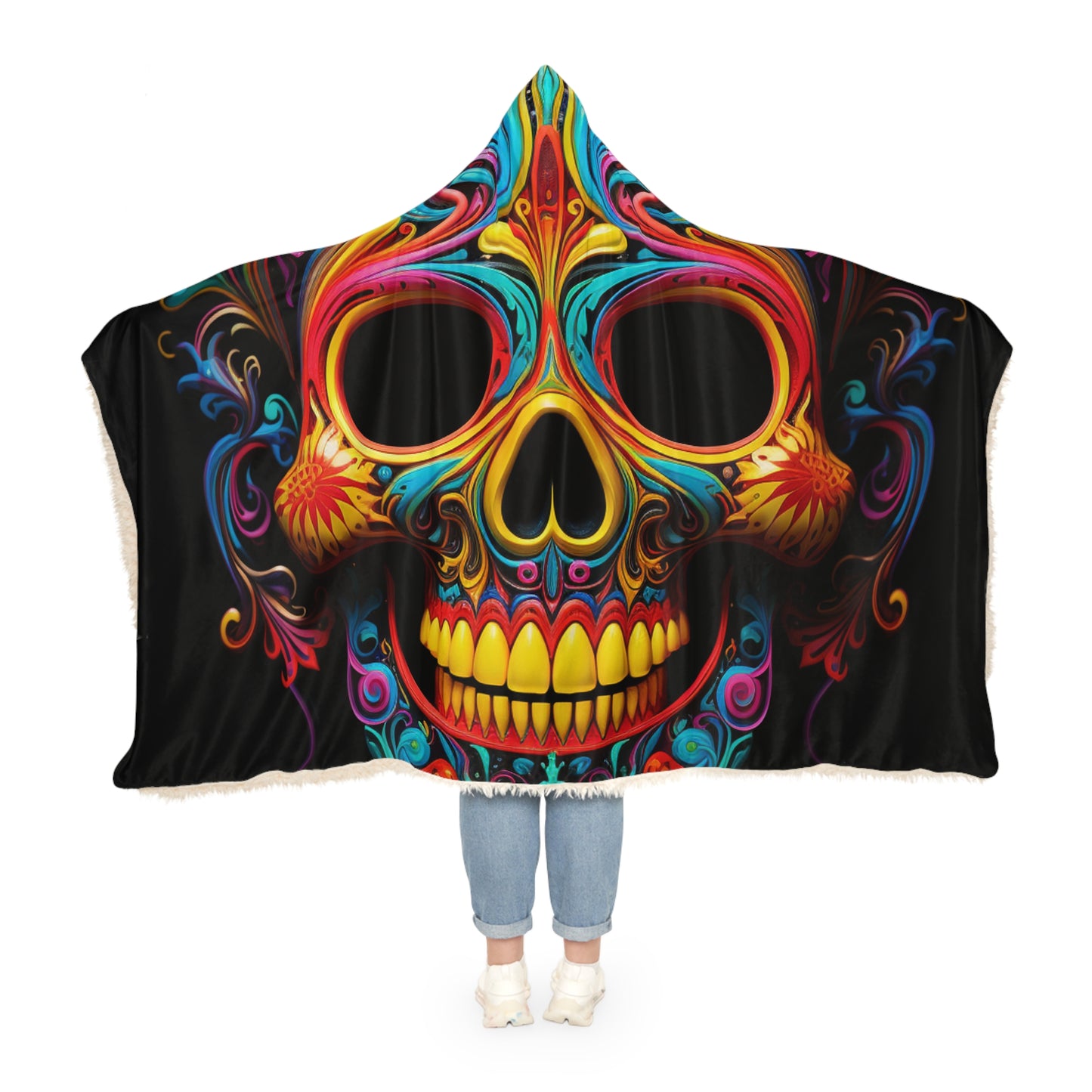 Snuggle Hooded Blanket Macro Skull Color 1