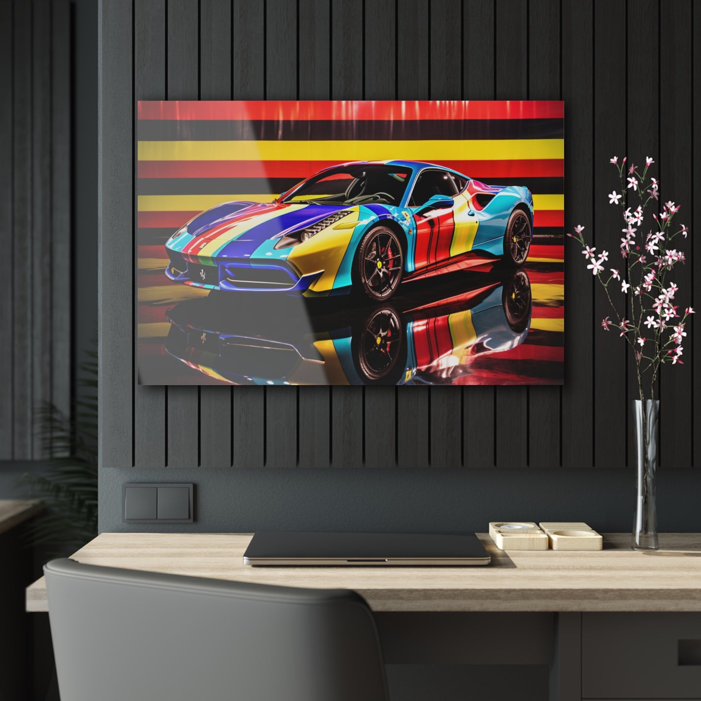 Acrylic Prints Hyper Colorfull Ferrari 2