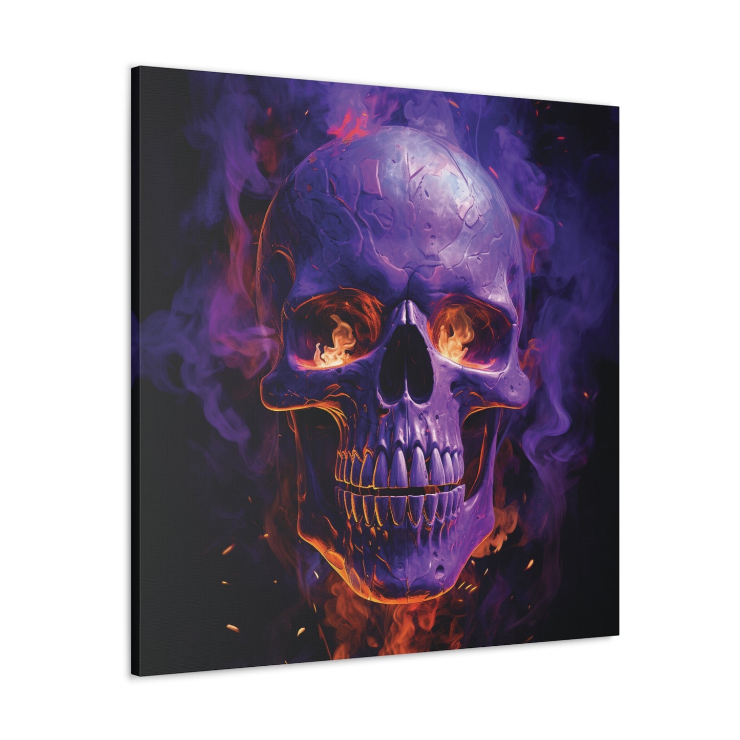 Canvas Gallery Wraps Skull Flames 1