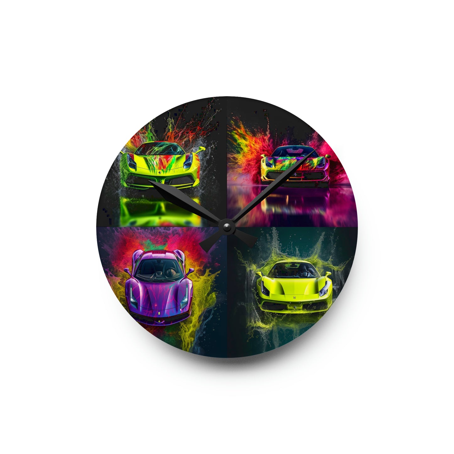 Acrylic Wall Clock Farrari Water 5