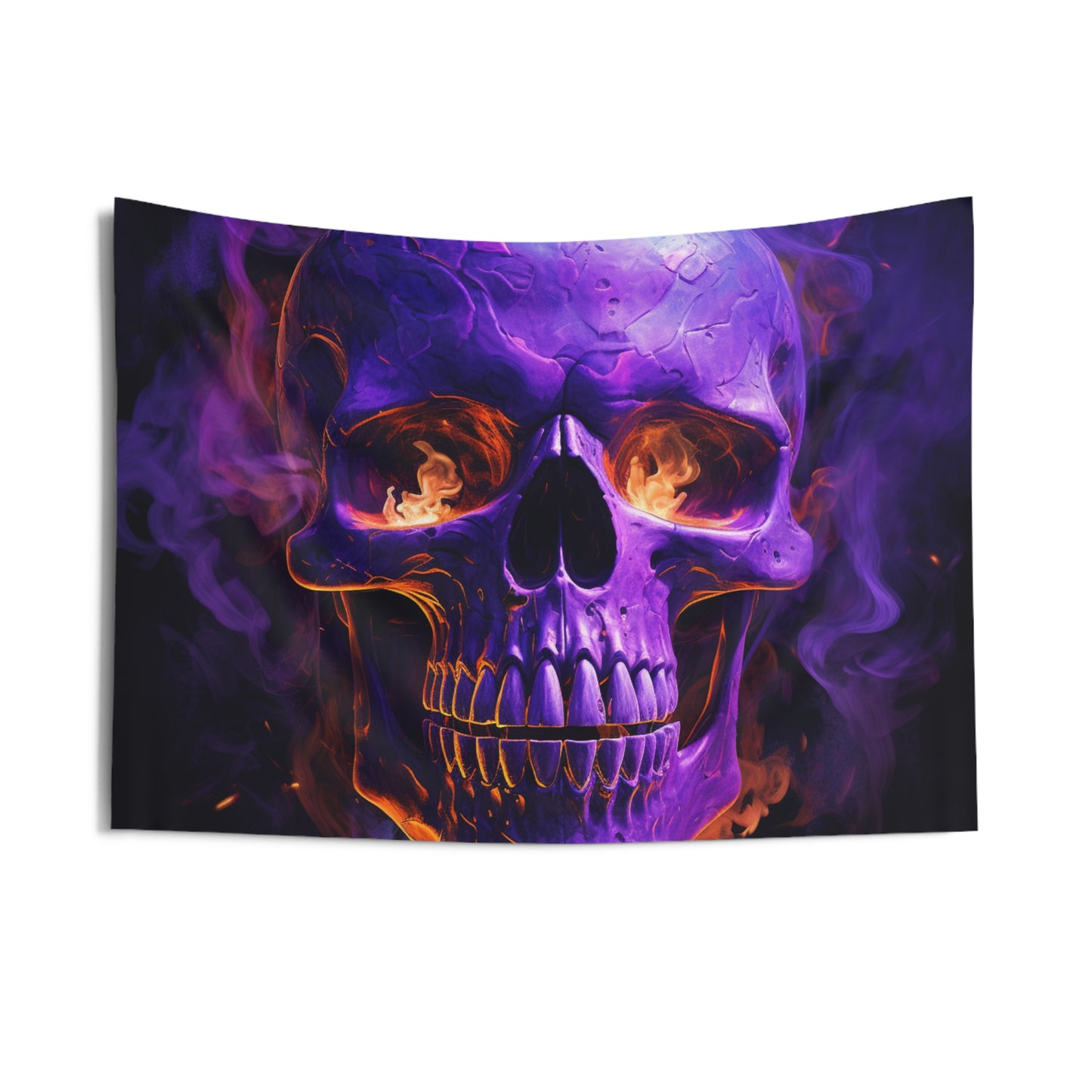 Indoor Wall Tapestries Skull Flames 1