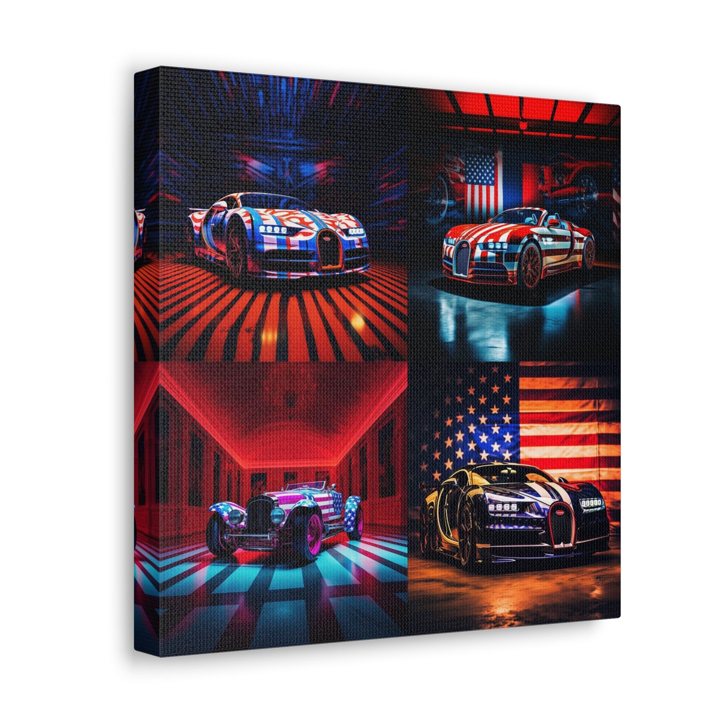 Canvas Gallery Wraps Macro Bugatti American Flag 5