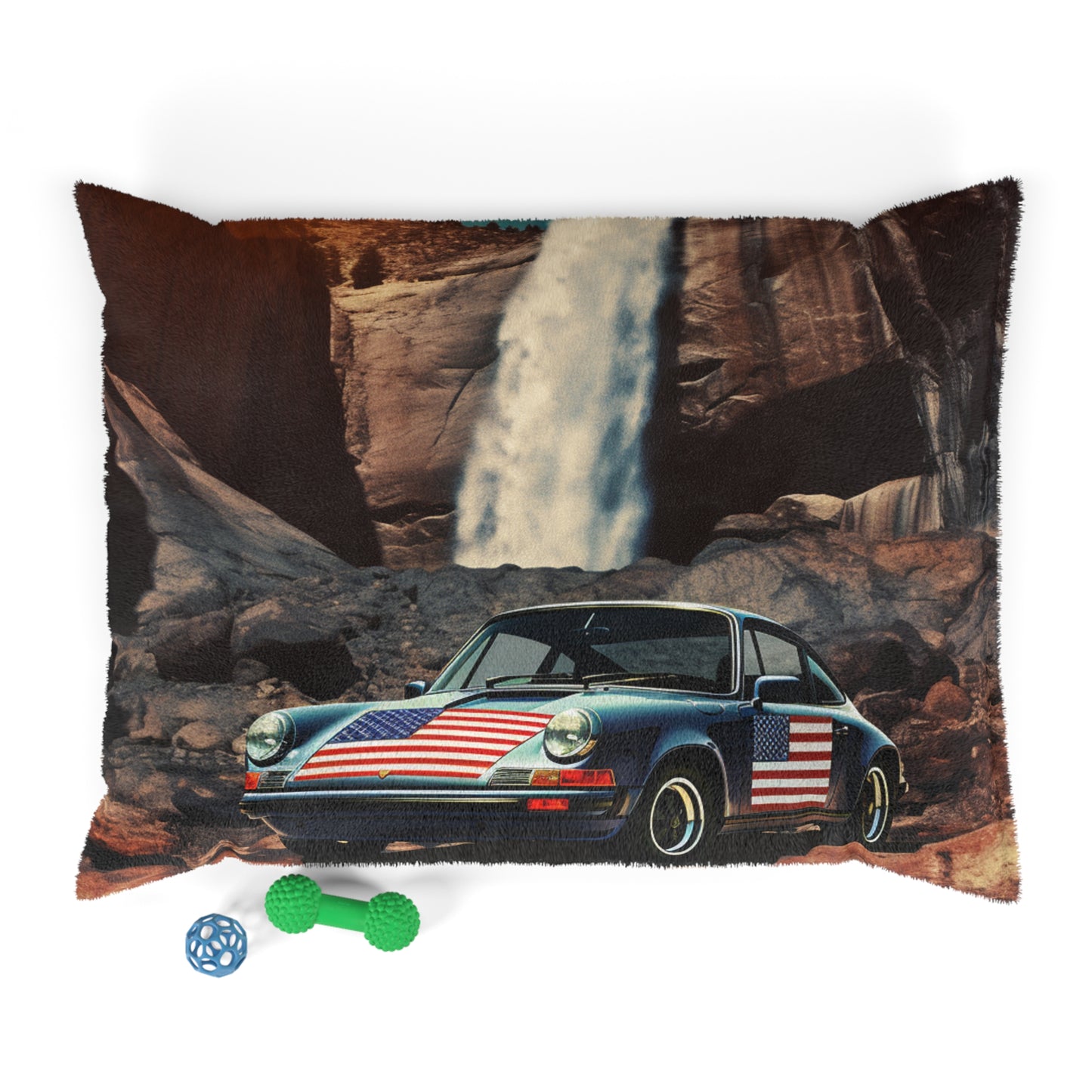 Pet Bed American Flag Porsche Abstract 2