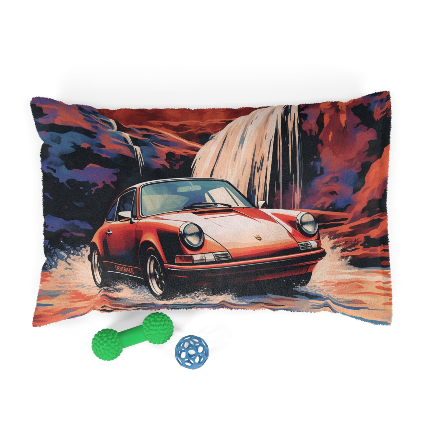 Pet Bed American Flag Porsche Abstract 4