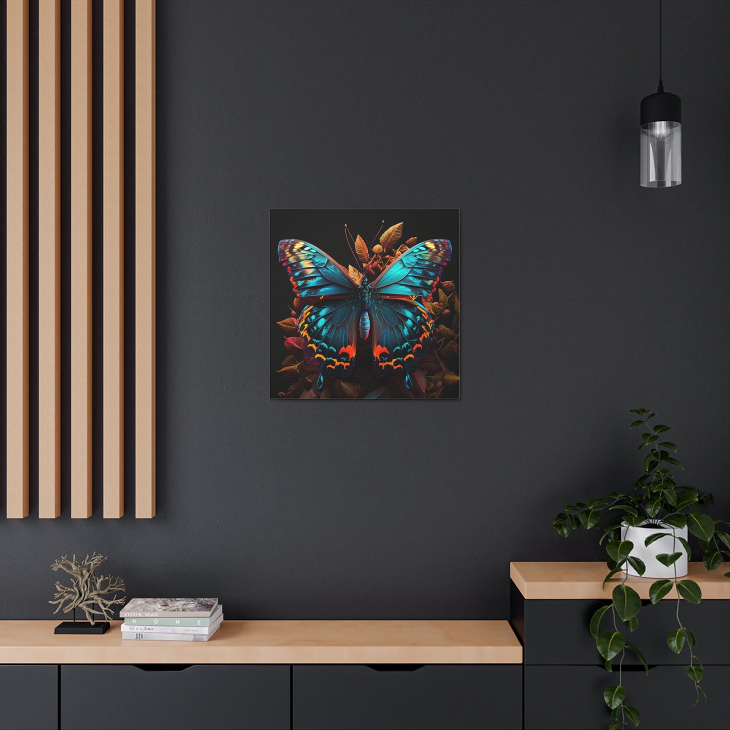 Canvas Gallery Wraps Hue Neon Butterfly 1