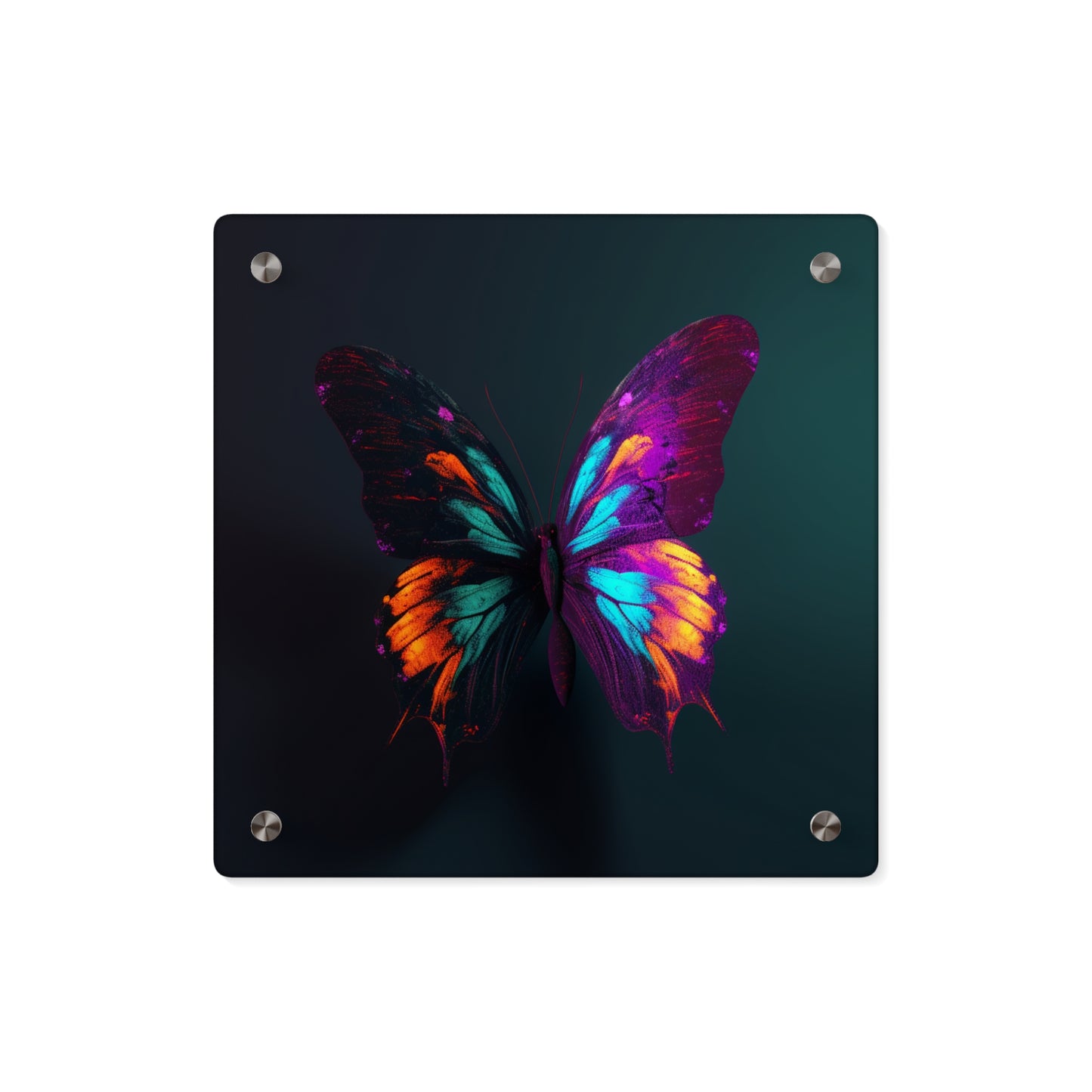 Acrylic Wall Art Panels Hyper Colorful Butterfly Purple 2