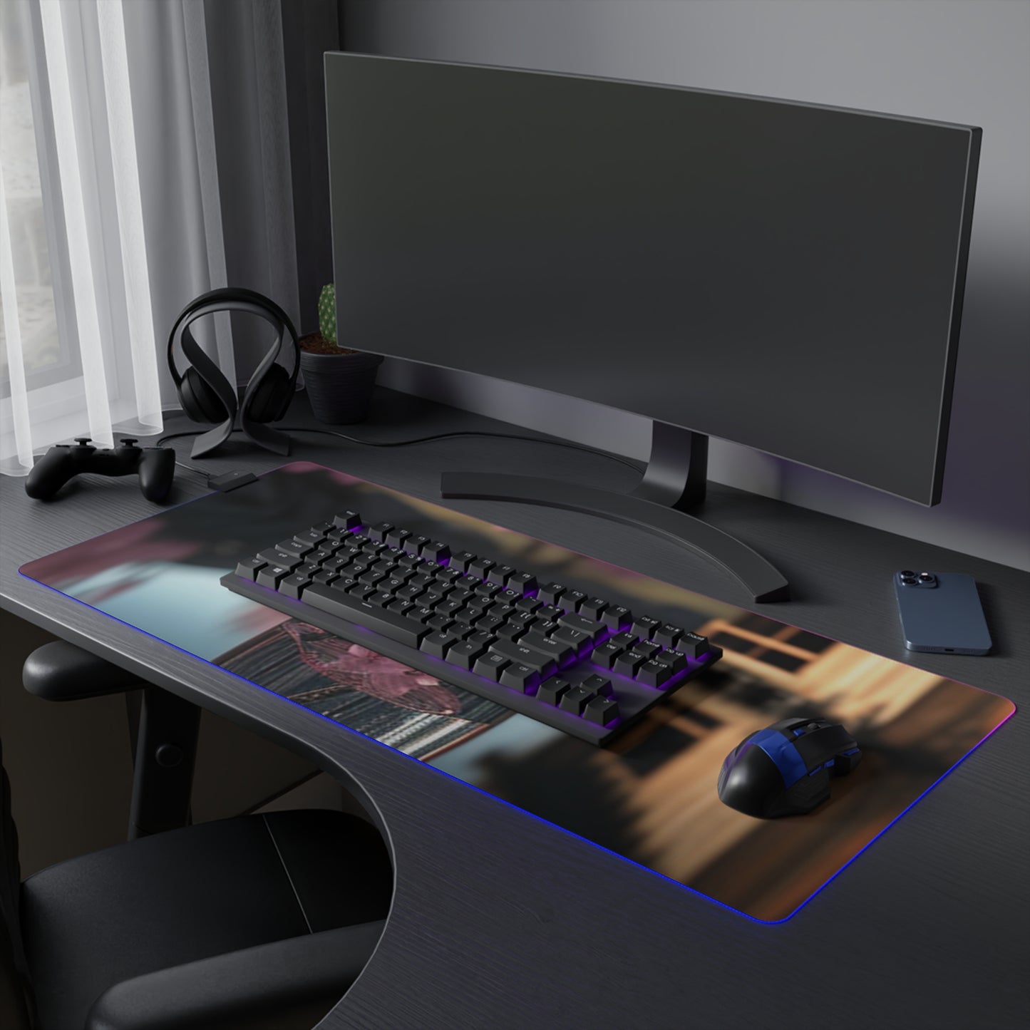 LED Gaming Mouse Pad Cherry Blossom 1