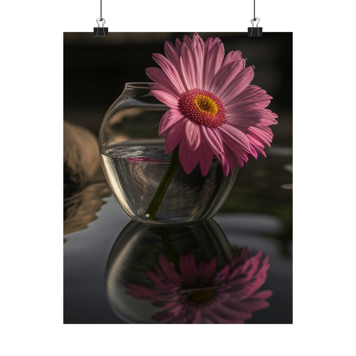 Premium Matte Vertical Posters Pink Daisy 2