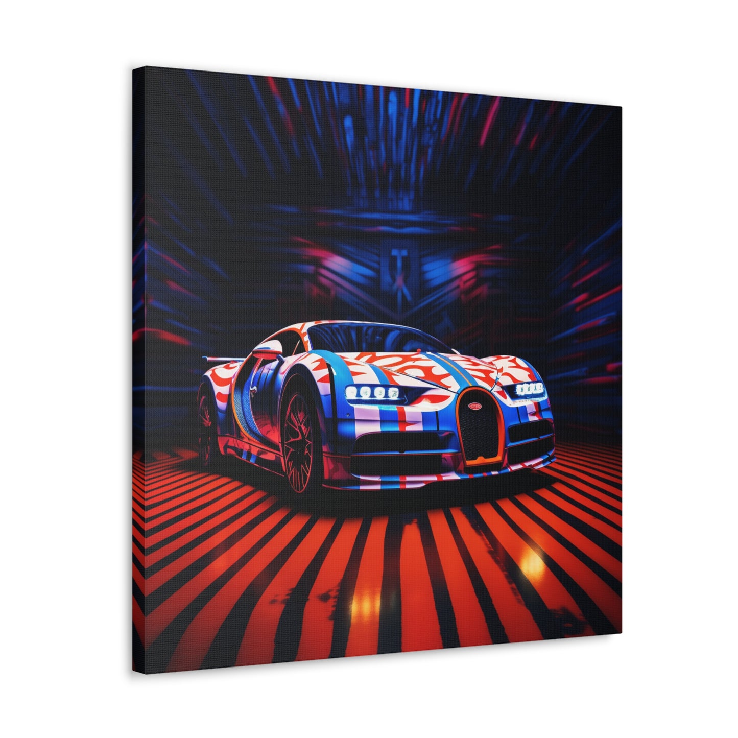 Canvas Gallery Wraps Macro Bugatti American Flag 1