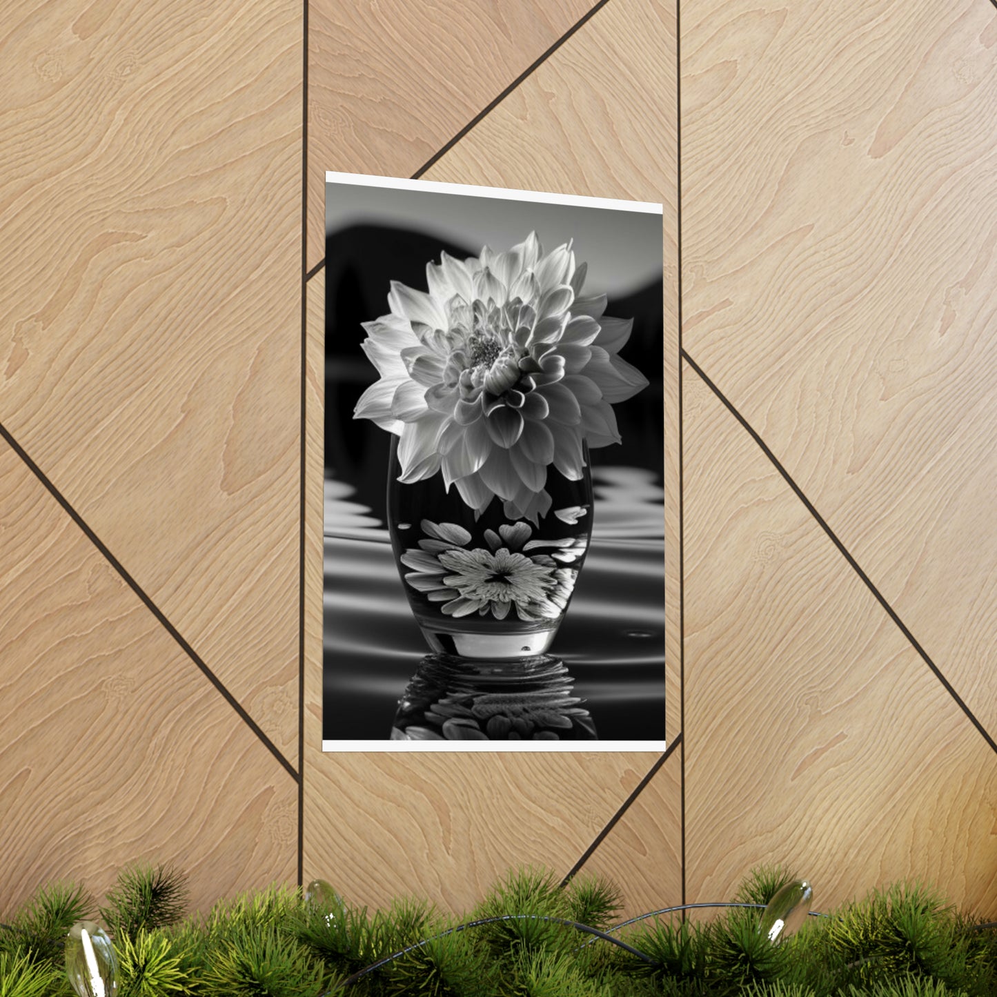 Premium Matte Vertical Posters White Dahlia 4